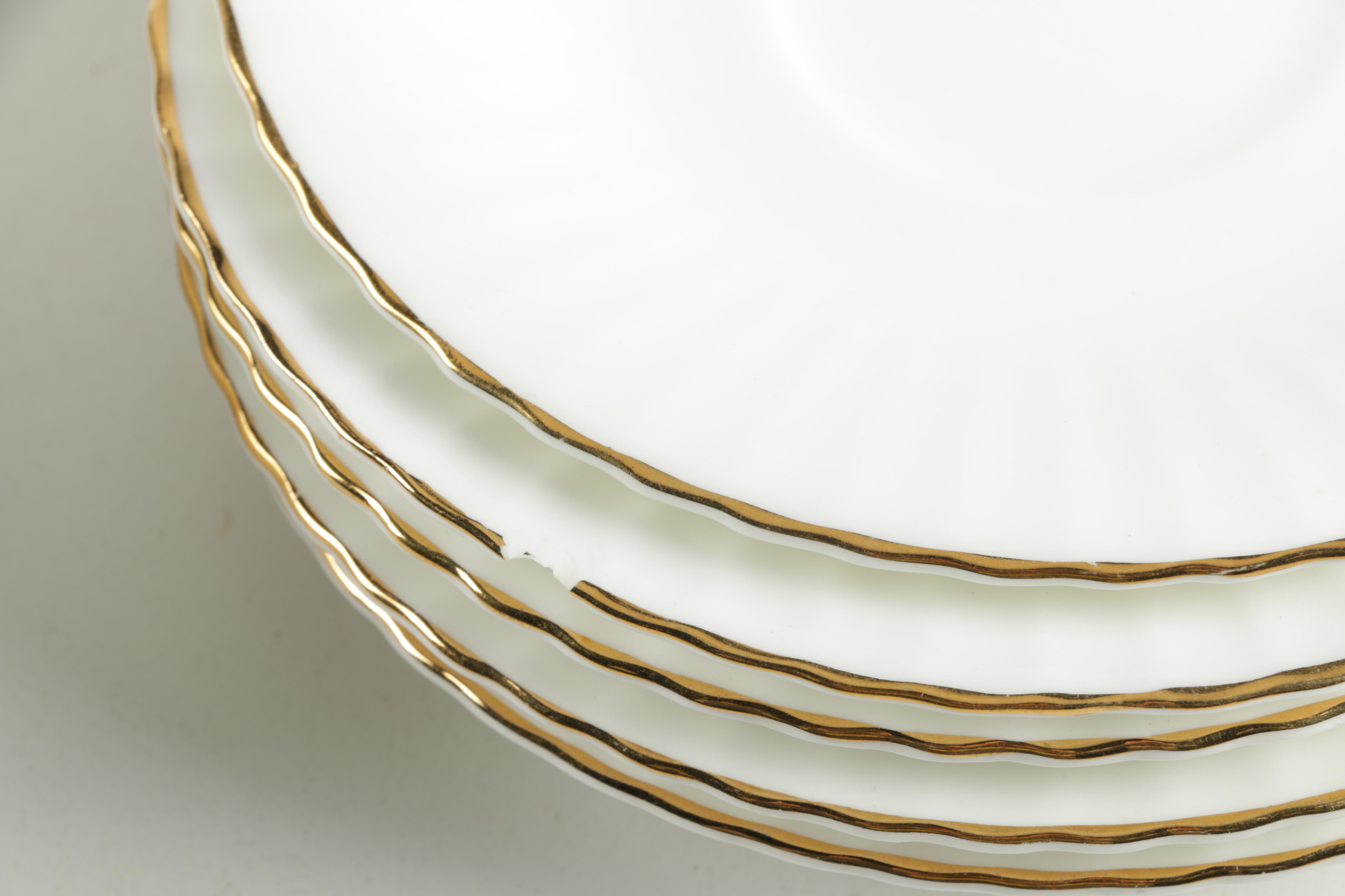 Regal China Teacups and Saucers with Gold Tone Trim