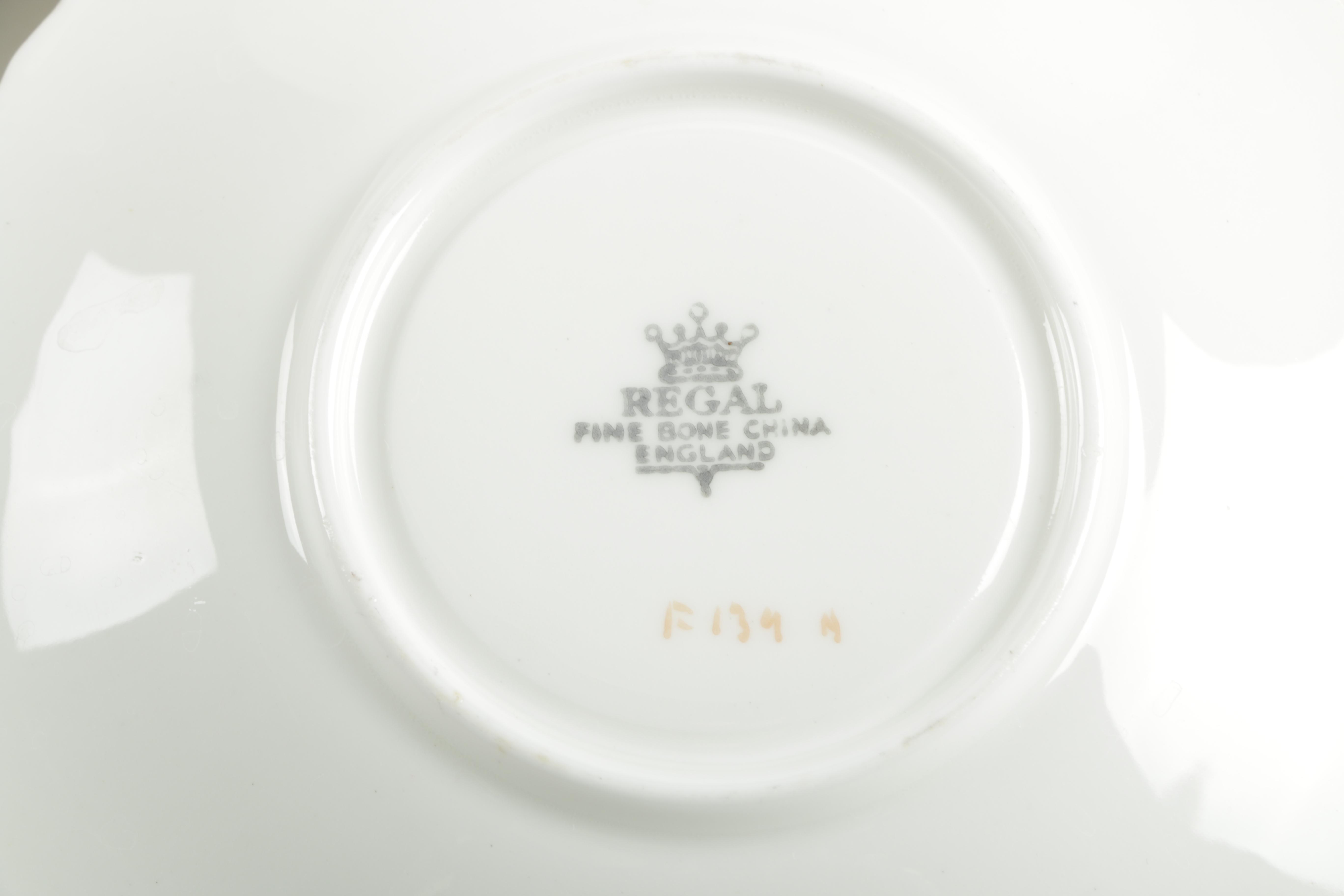 Regal China Teacups and Saucers with Gold Tone Trim