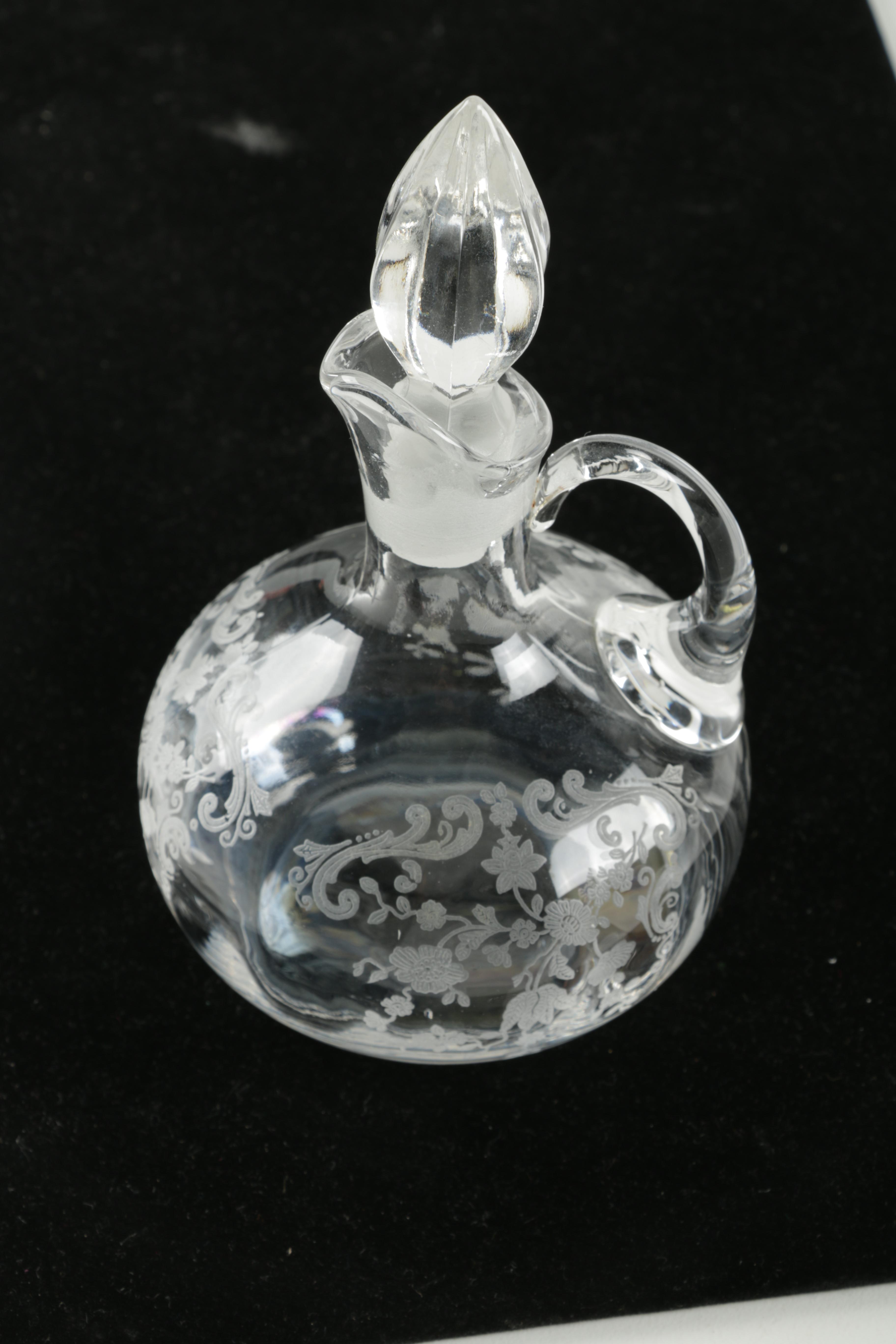 Two Clear Glass Cruets