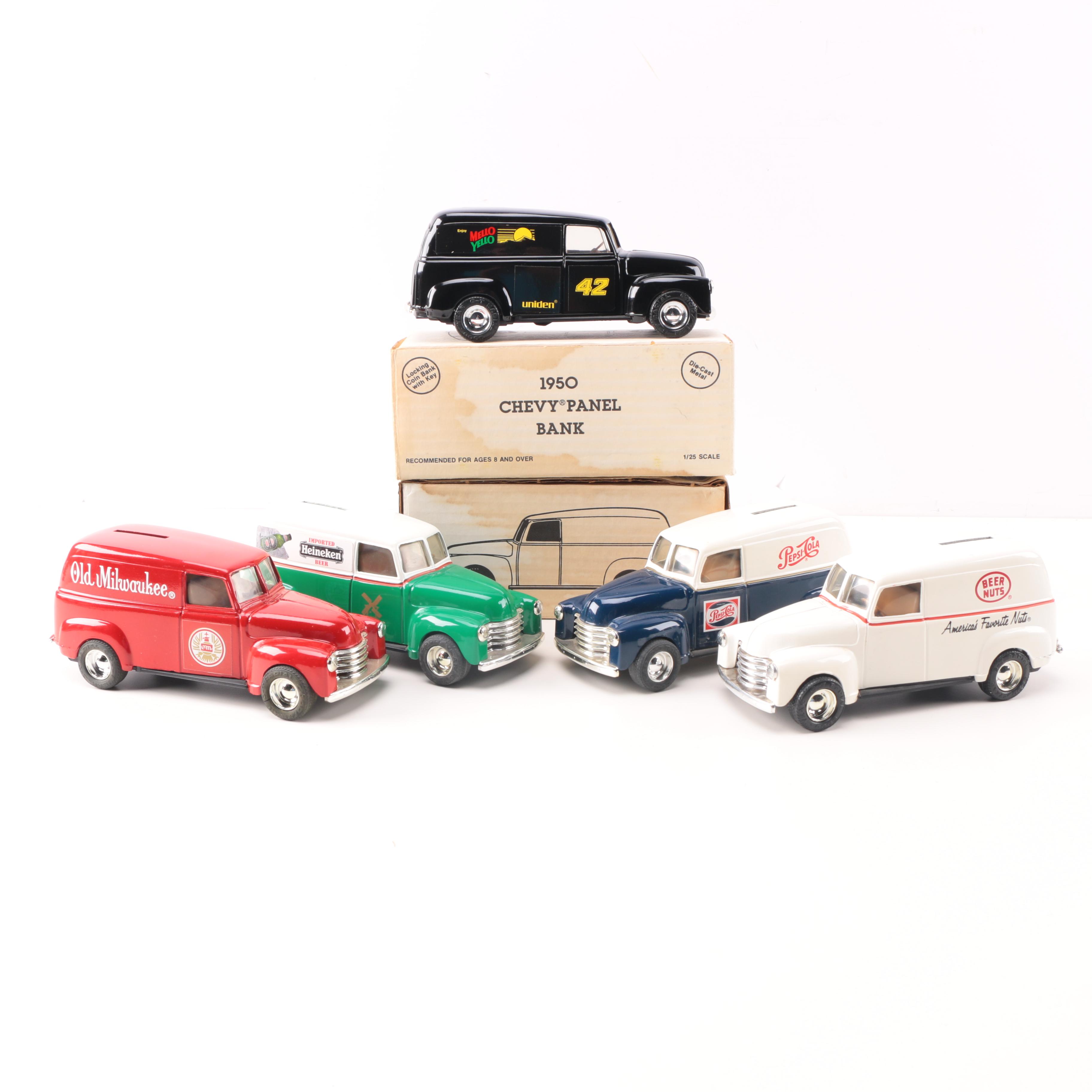 Beverage and Food Themed ERTL 1950 Panel Truck Die Cast Metal Banks