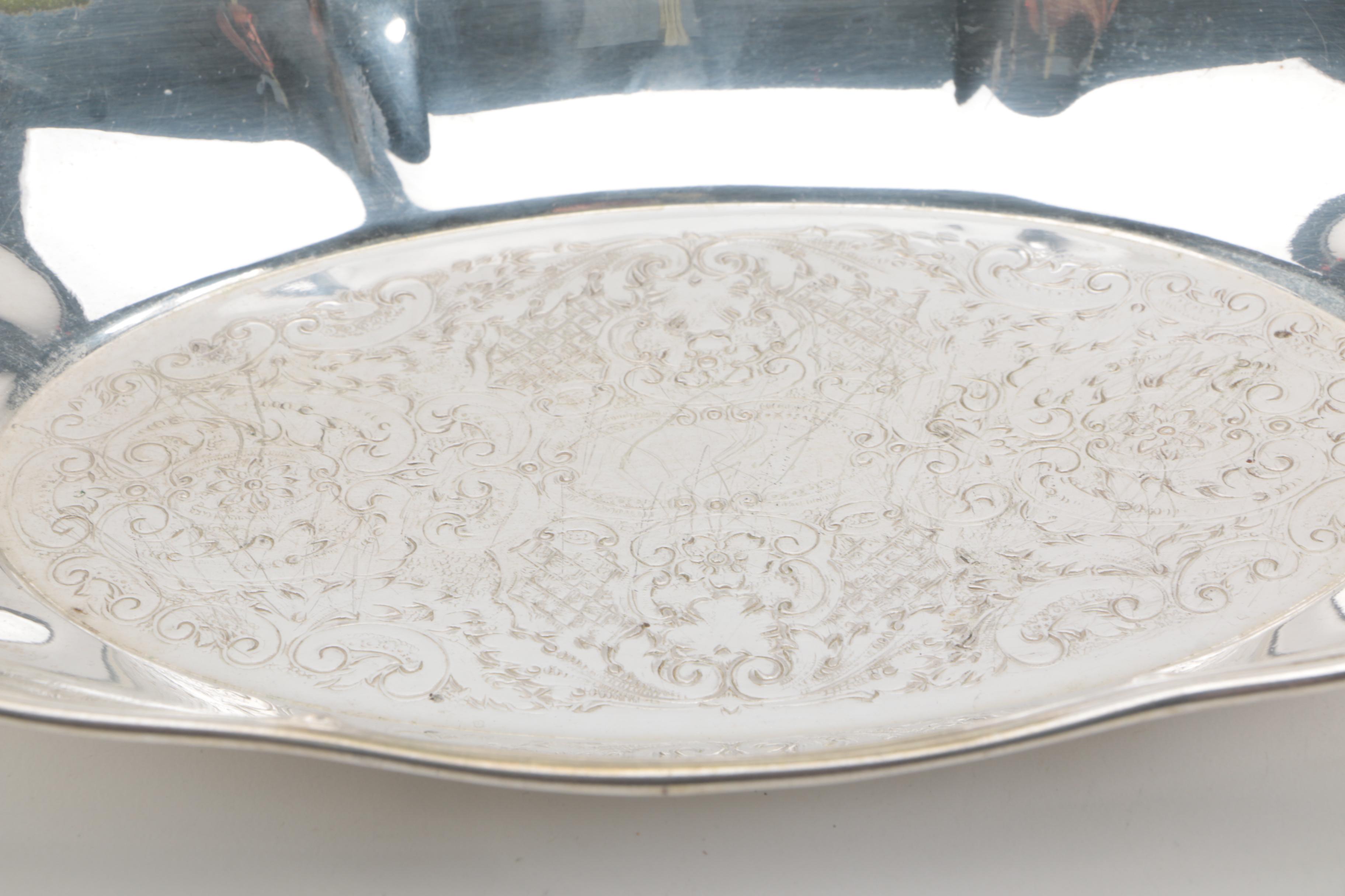 Collection of Silver Plate Serving Trays Including Reed and Barton