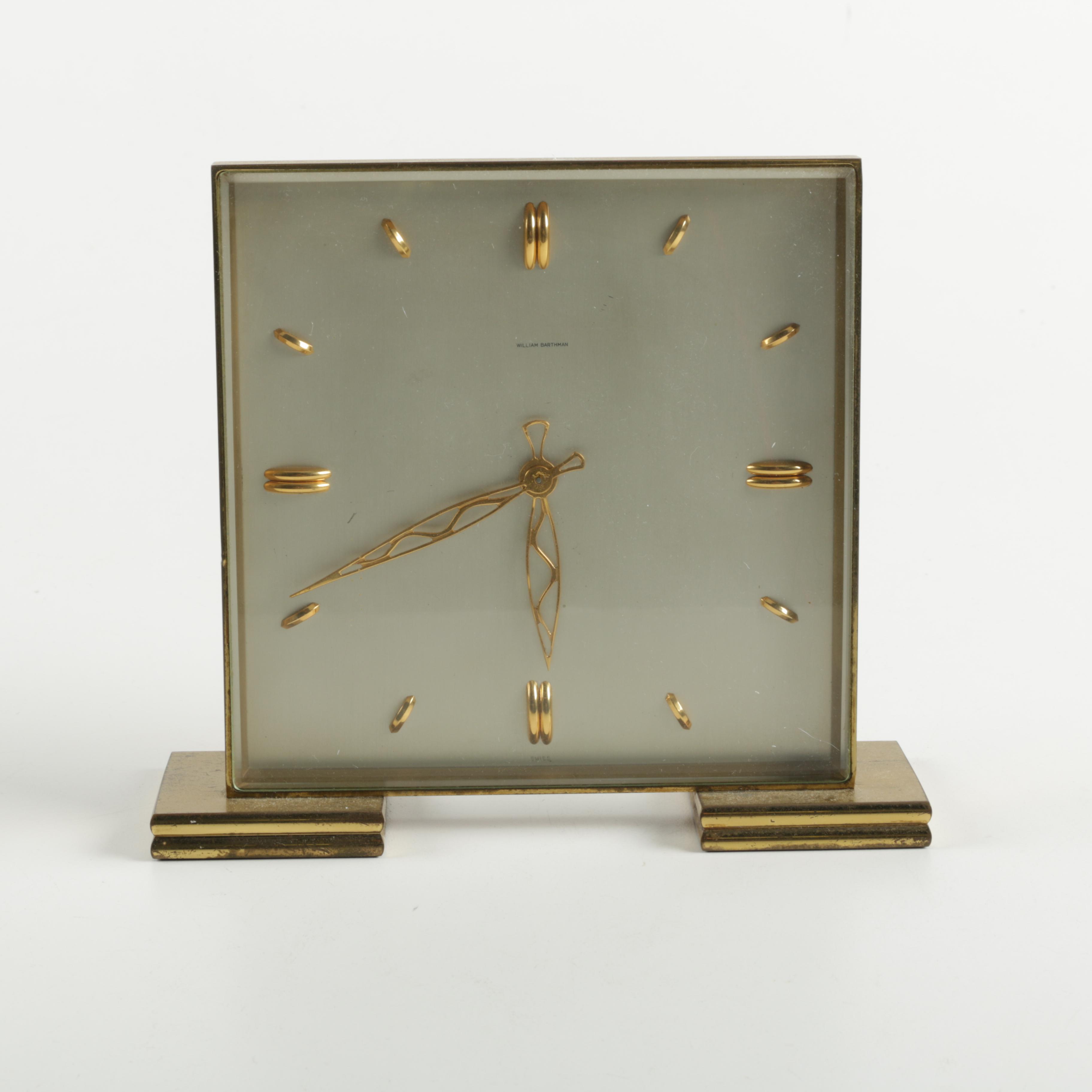 Vintage William Barthman Square Desk Clock