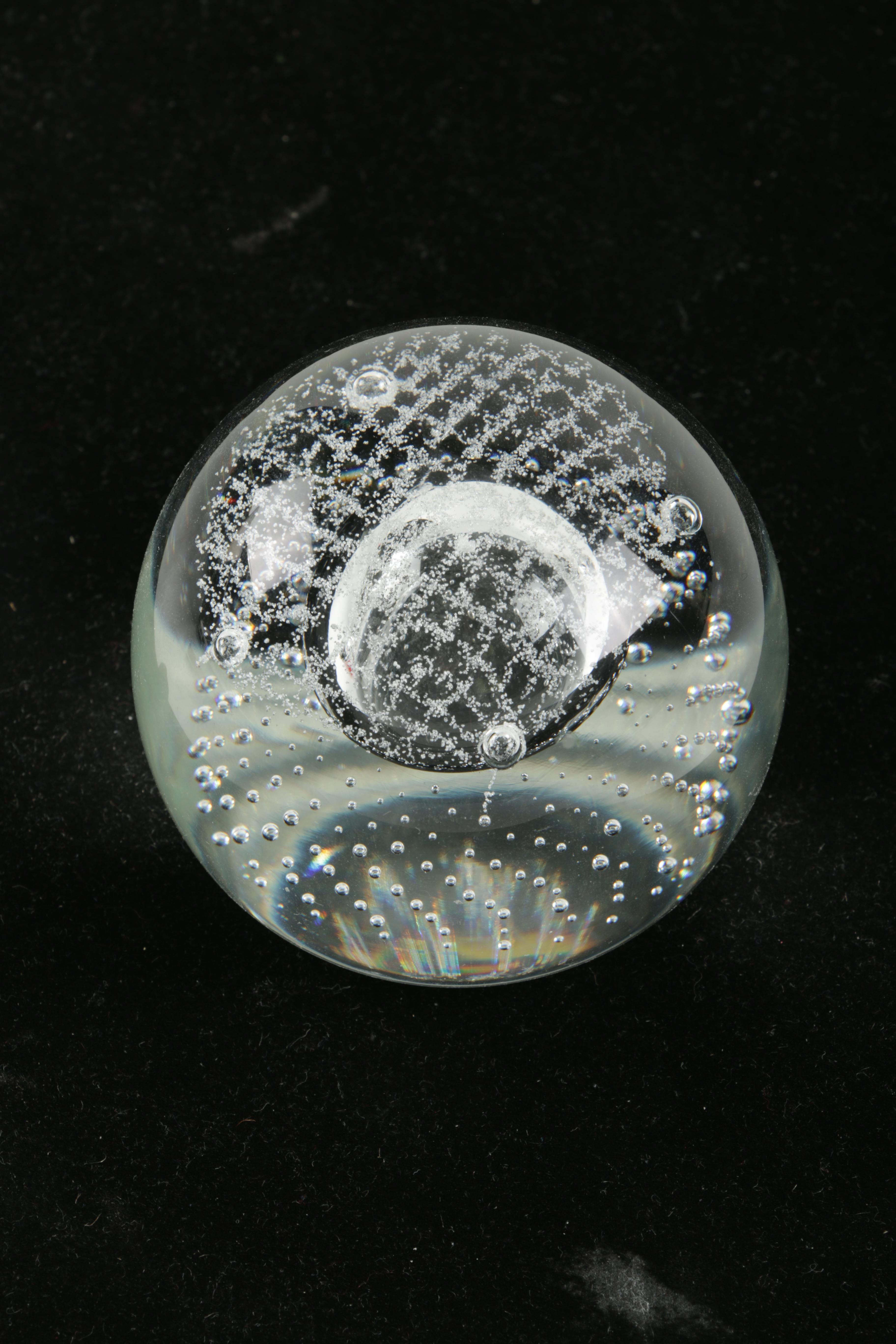 Signed Glass Paperweight