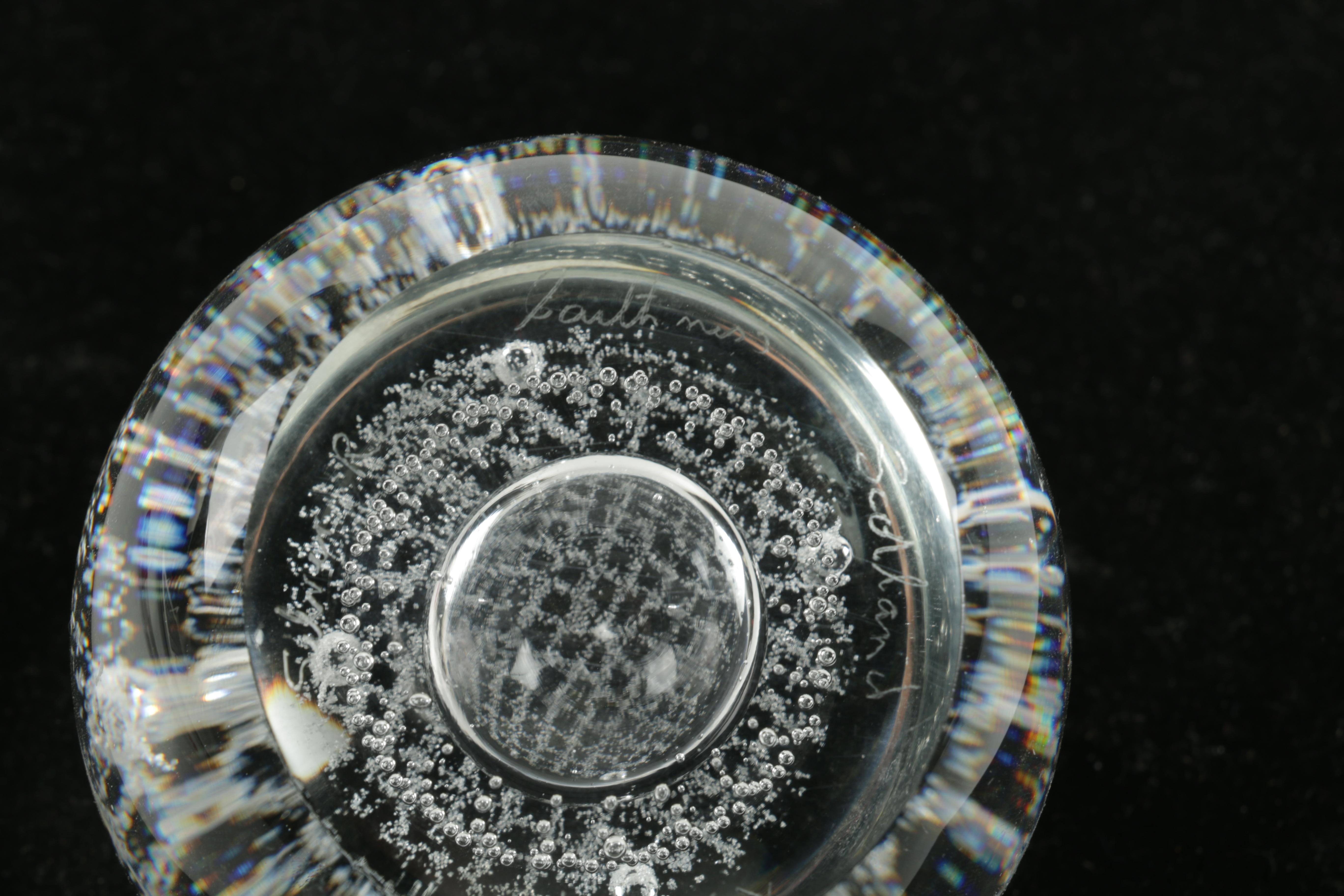 Signed Glass Paperweight