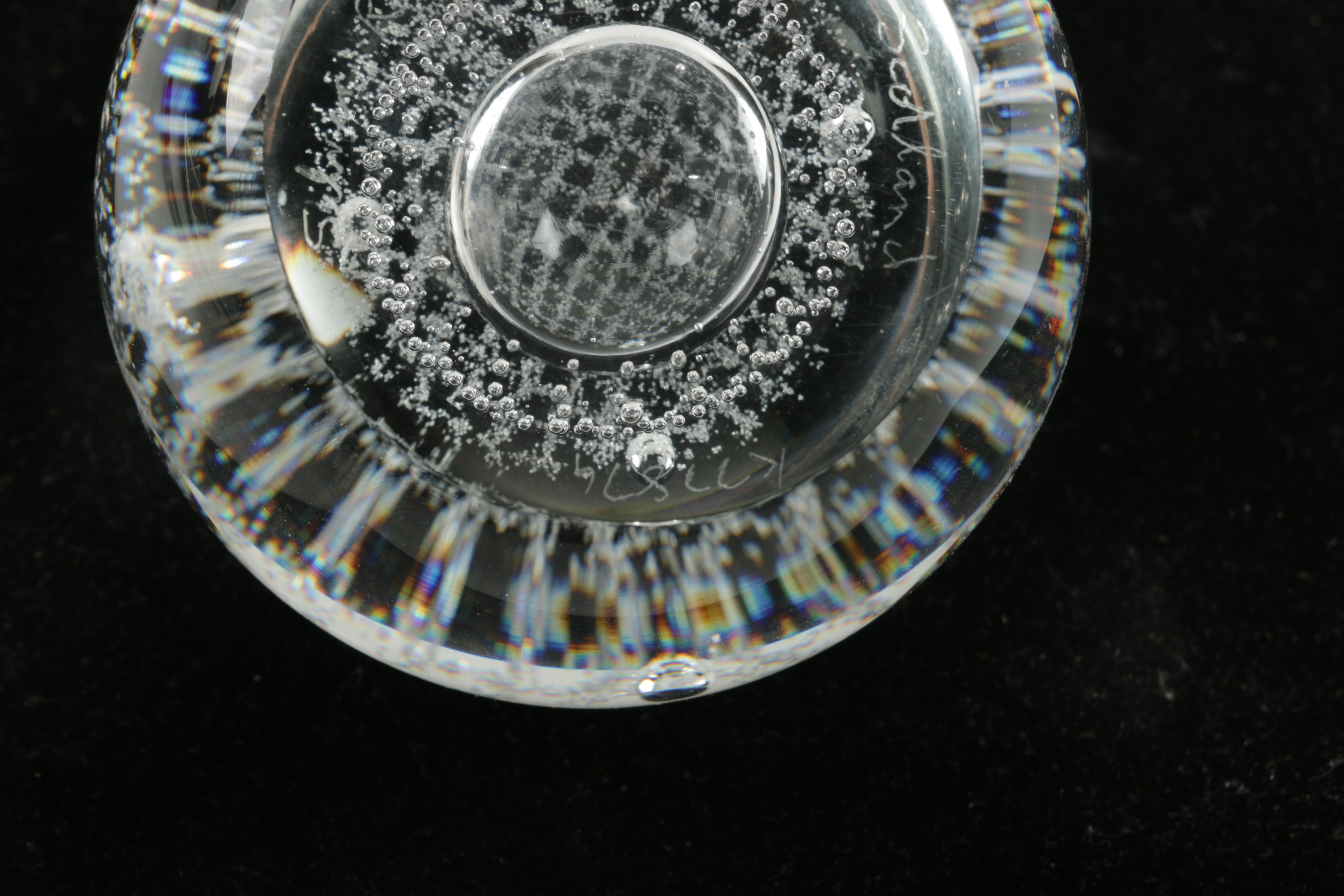 Signed Glass Paperweight