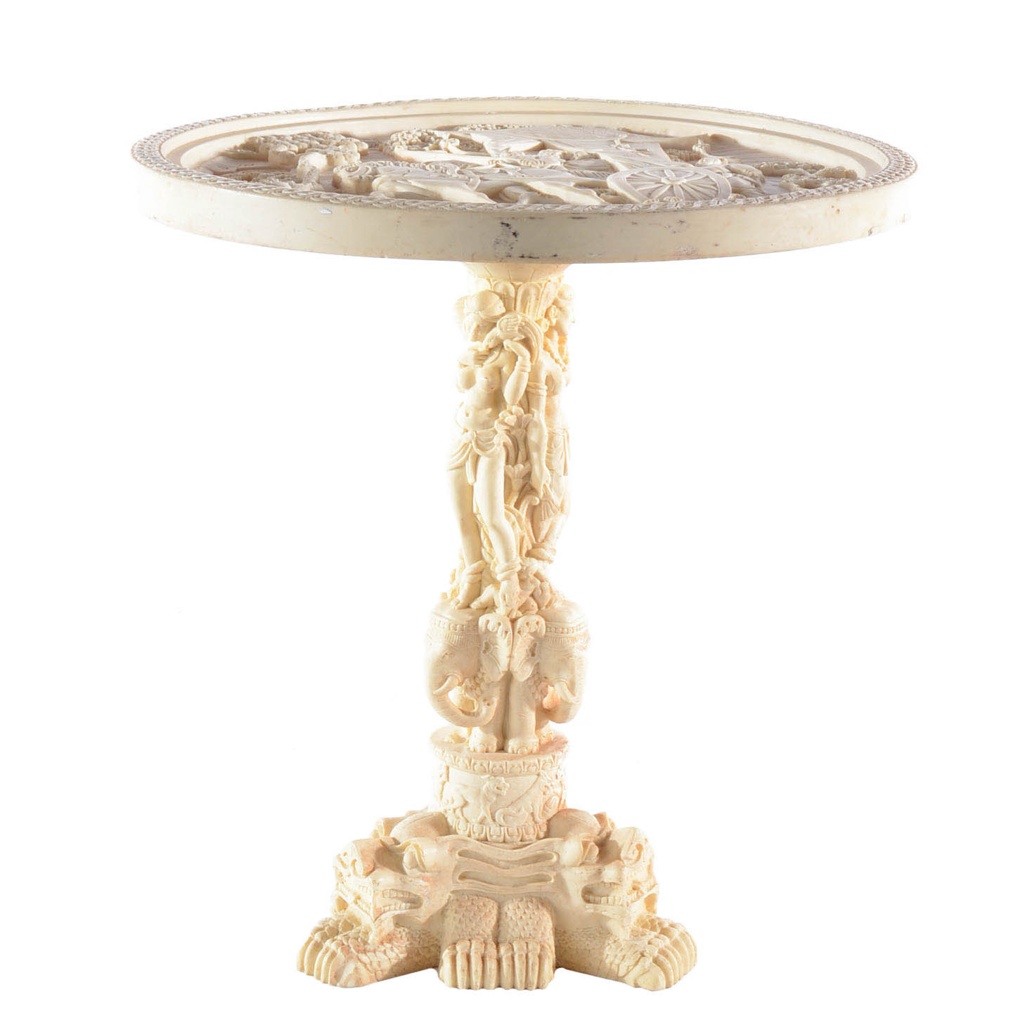 Asian Carved Resin Side Table