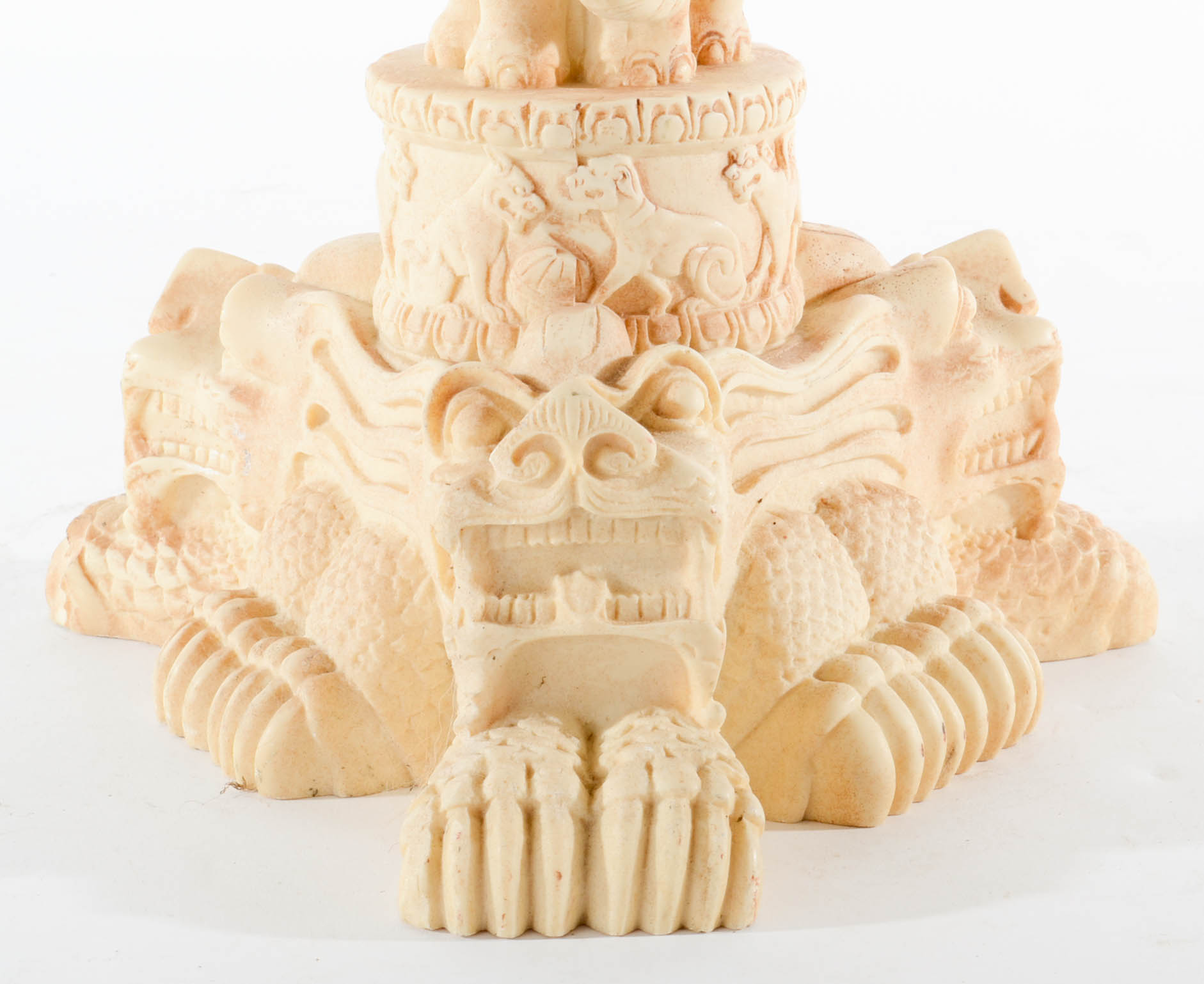 Asian Carved Resin Side Table