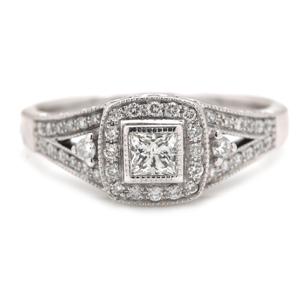 14K White Gold Diamond Ring