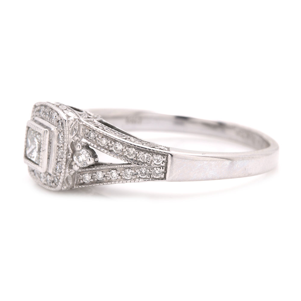 14K White Gold Diamond Ring
