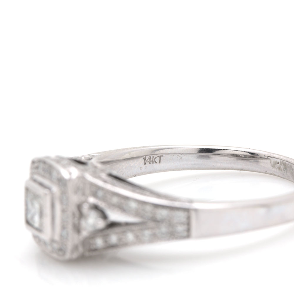 14K White Gold Diamond Ring
