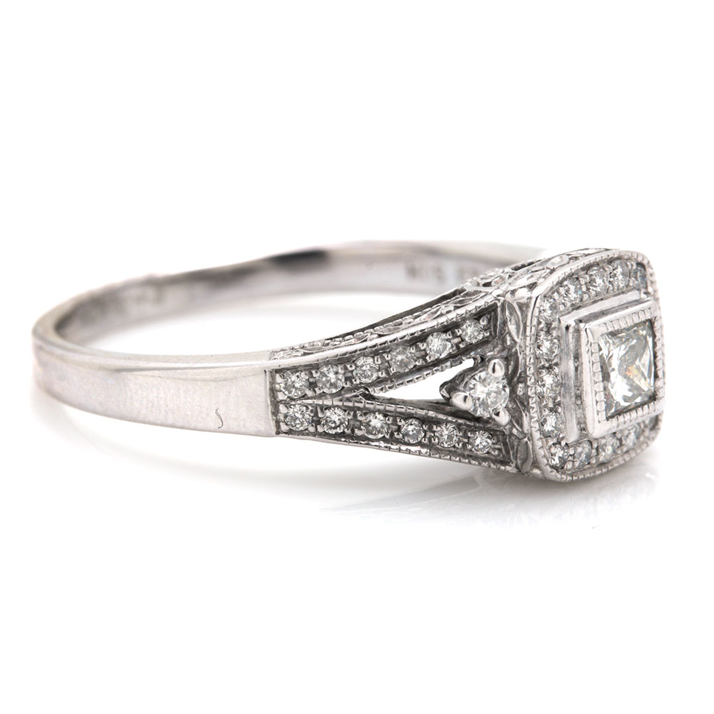 14K White Gold Diamond Ring