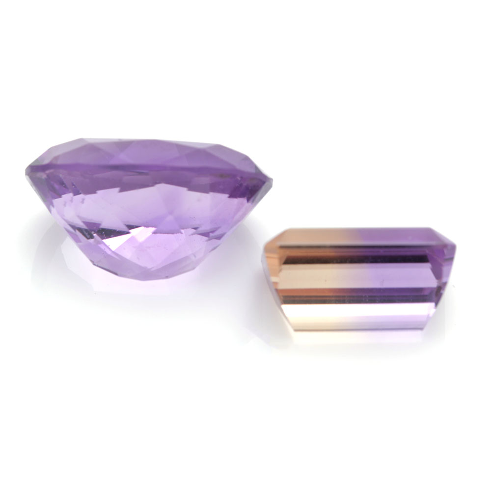 Loose 15.68 CT Amethyst and 8.20 CT Ametrine Gemstones