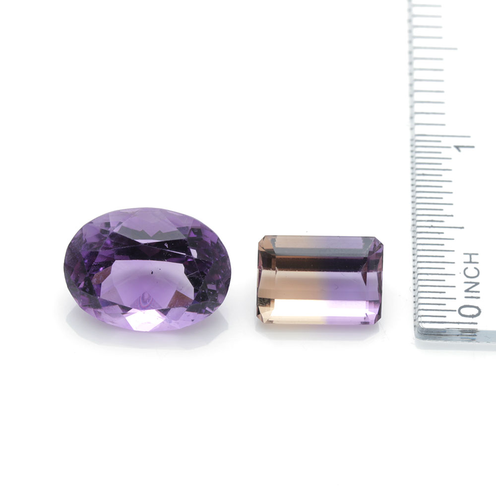Loose 15.68 CT Amethyst and 8.20 CT Ametrine Gemstones