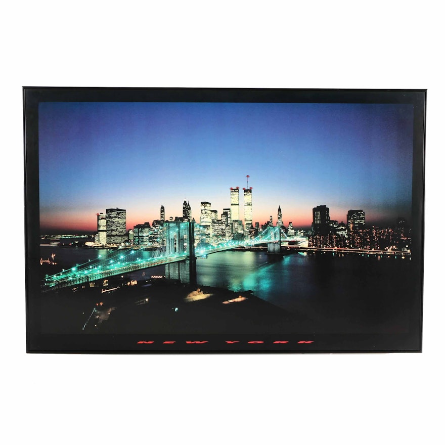 Framed Light Up Poster of New York Skyline