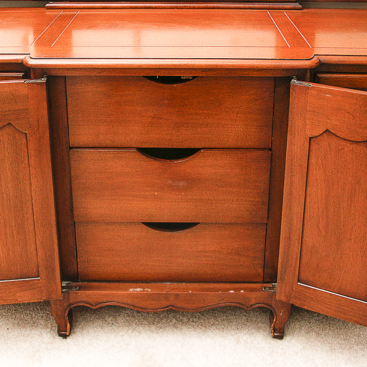 Vintage Louis XV Style Dresser by John Stuart Inc. with Mirror