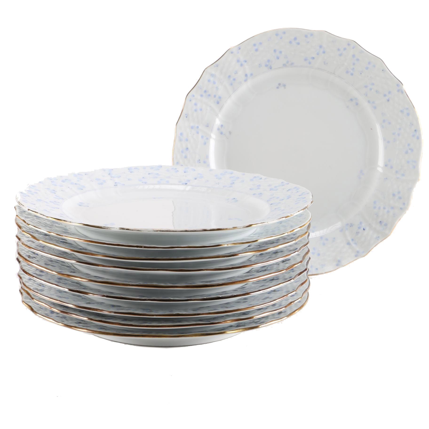 Set of Herend Hungary "Rachael" Porcelain Dinner Plates