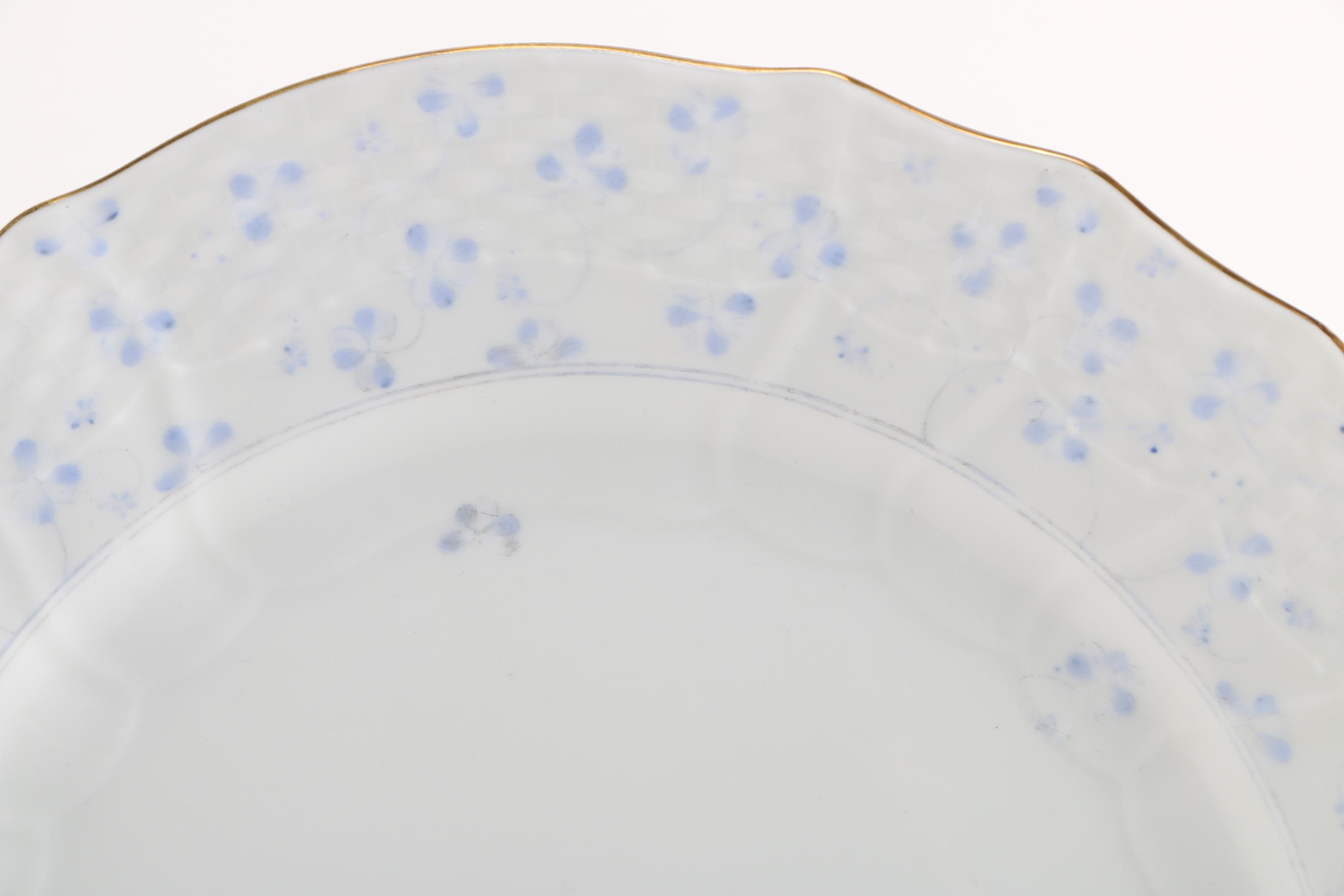 Set of Herend Hungary "Rachael" Porcelain Dinner Plates