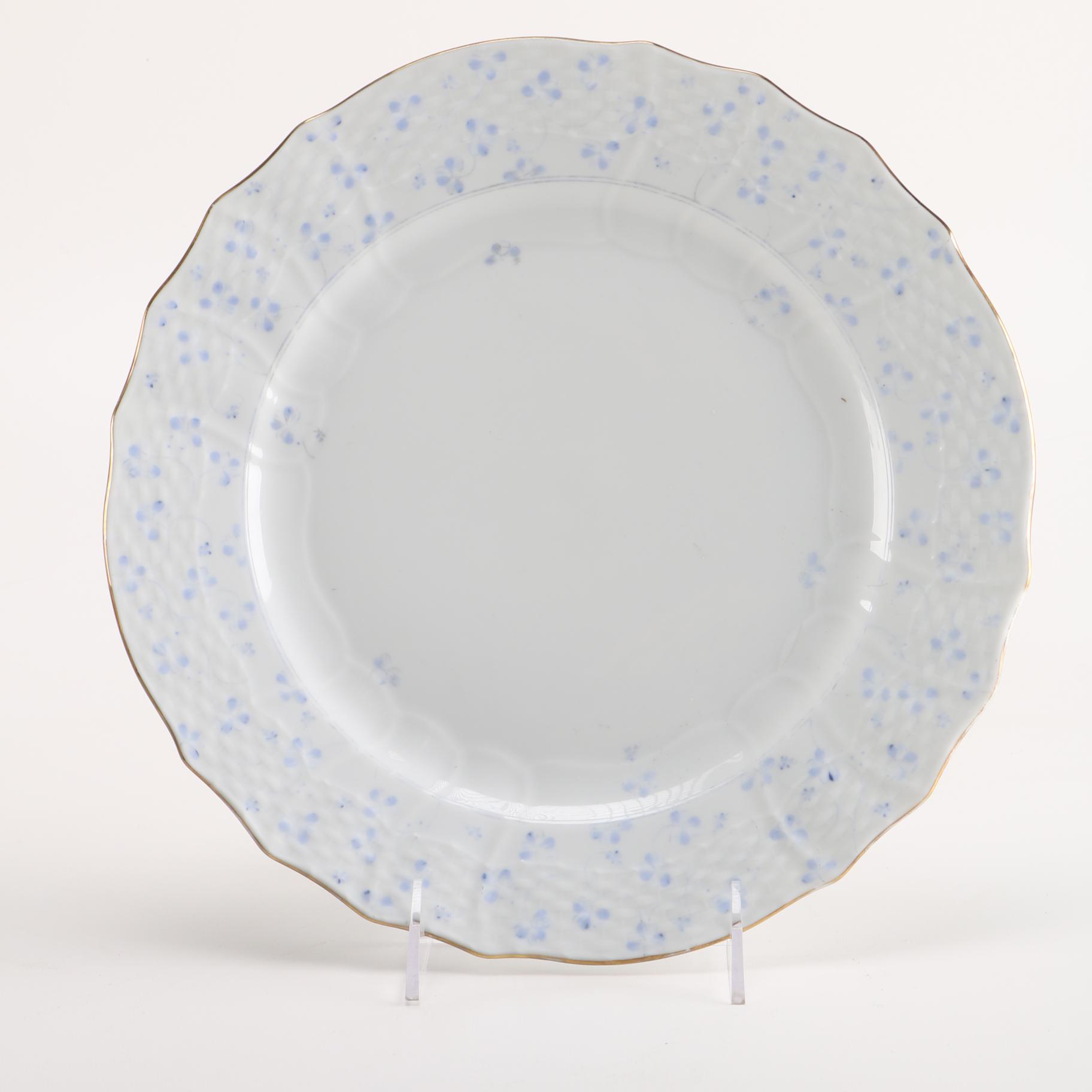 Set of Herend Hungary "Rachael" Porcelain Dinner Plates