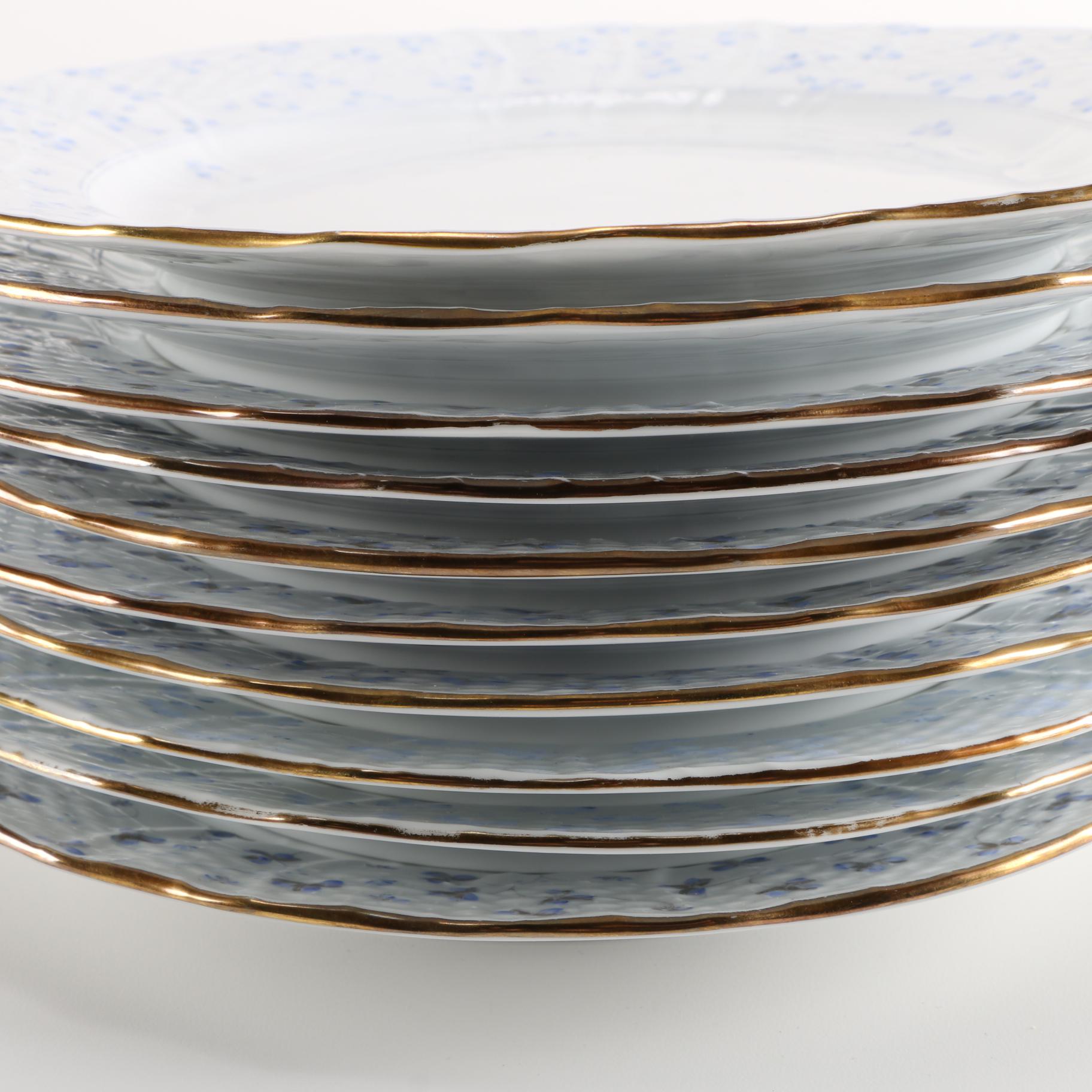 Set of Herend Hungary "Rachael" Porcelain Dinner Plates