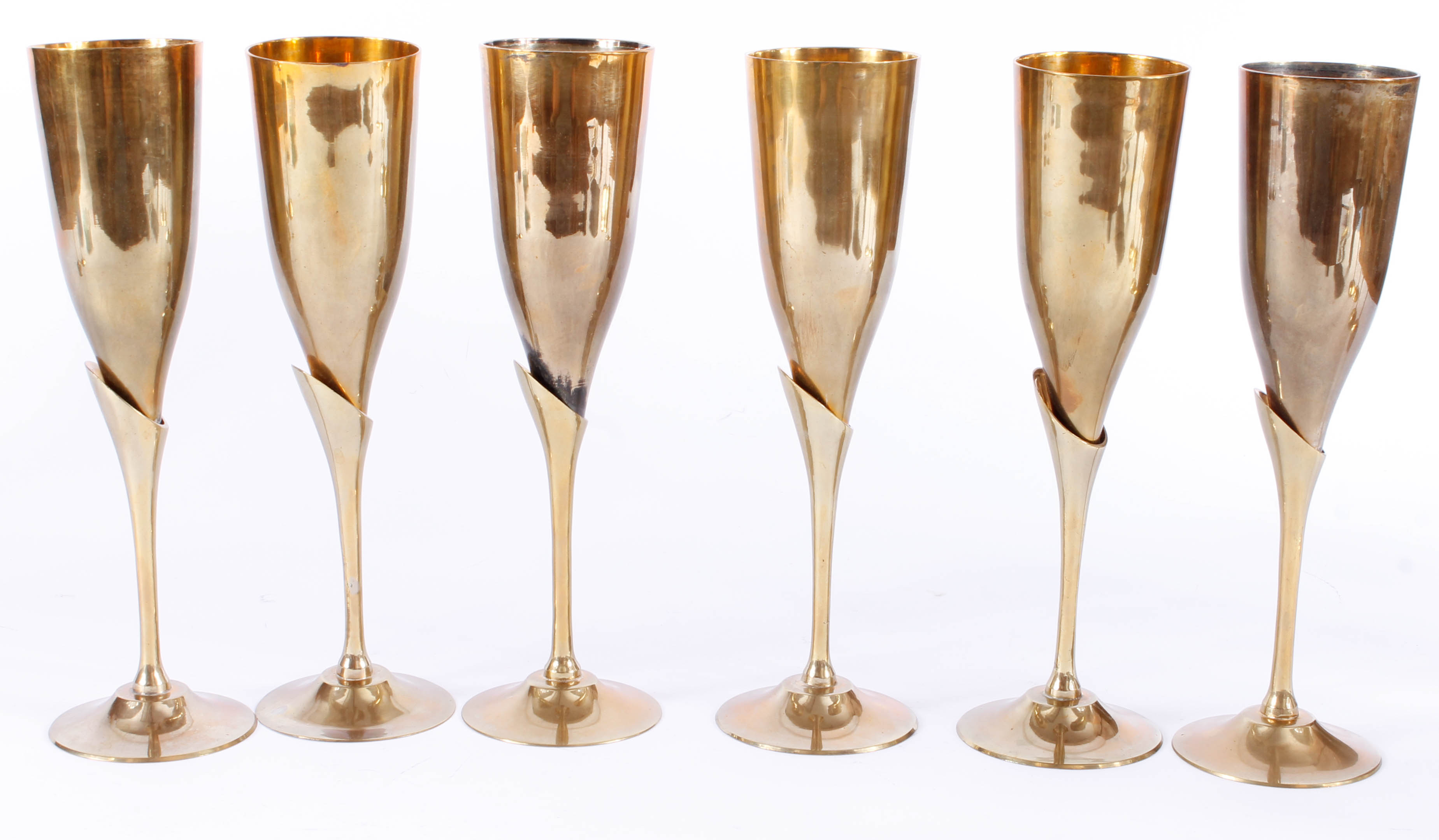 Penco Industries Inc. Brass Champagne Flutes