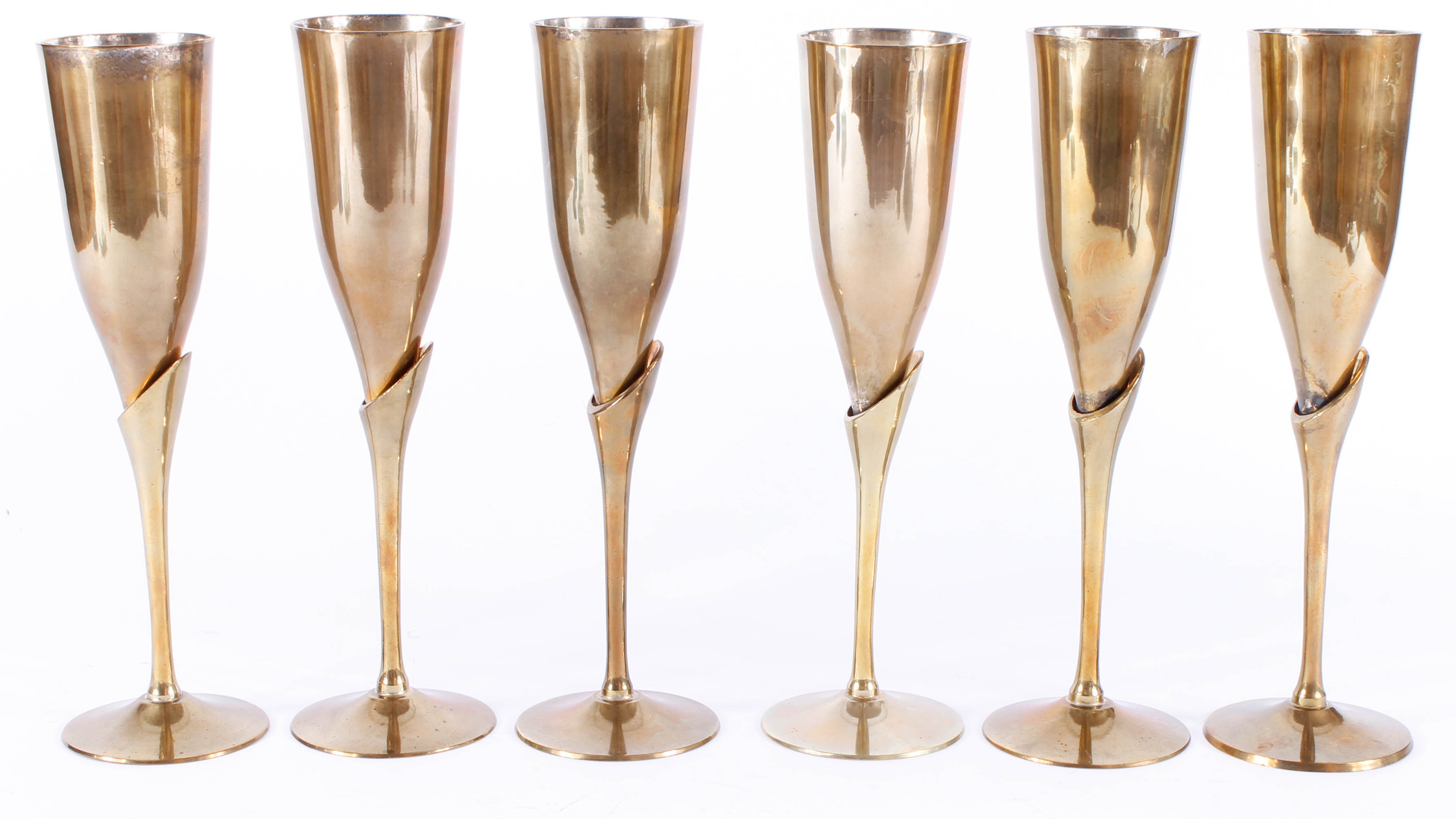 Penco Industries Inc. Brass Champagne Flutes