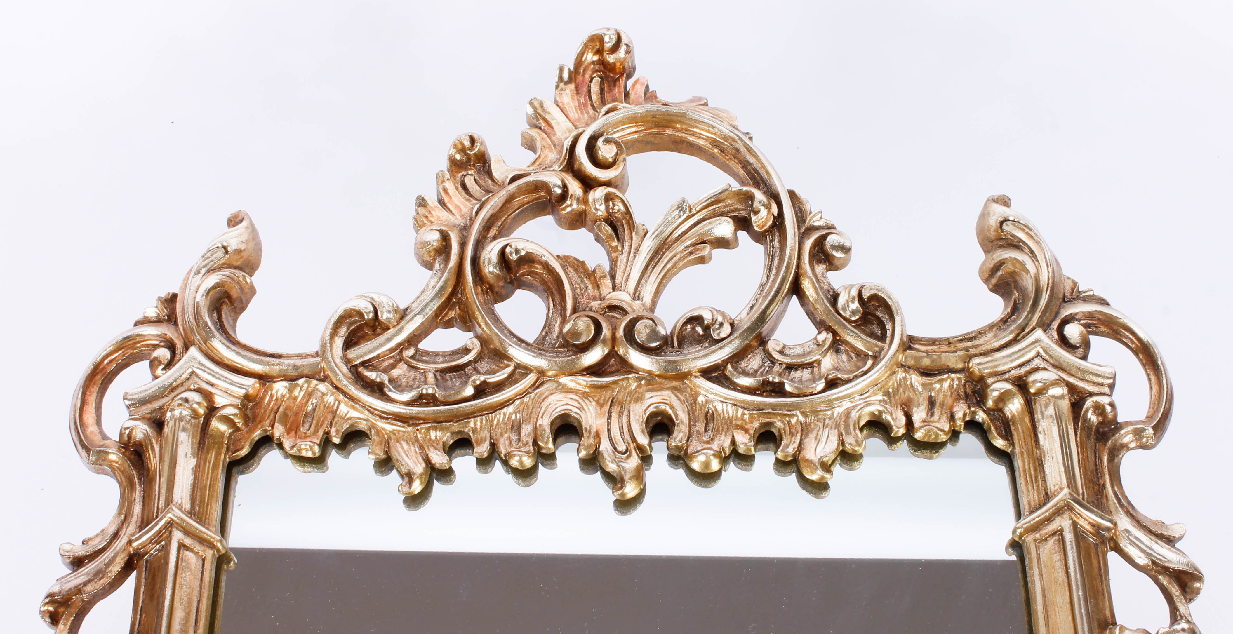 Gold Tone Wooden Wall Mirror
