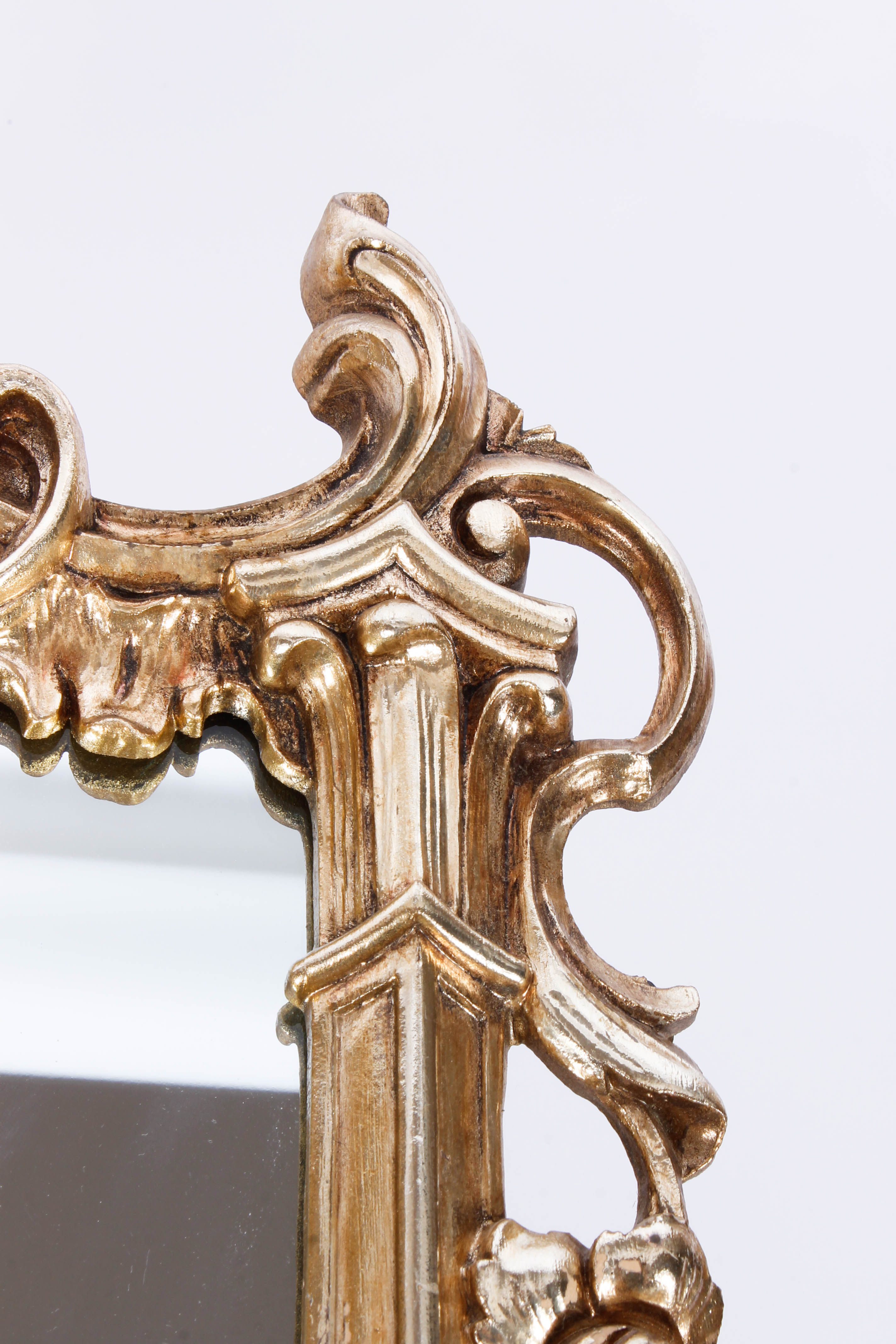 Gold Tone Wooden Wall Mirror