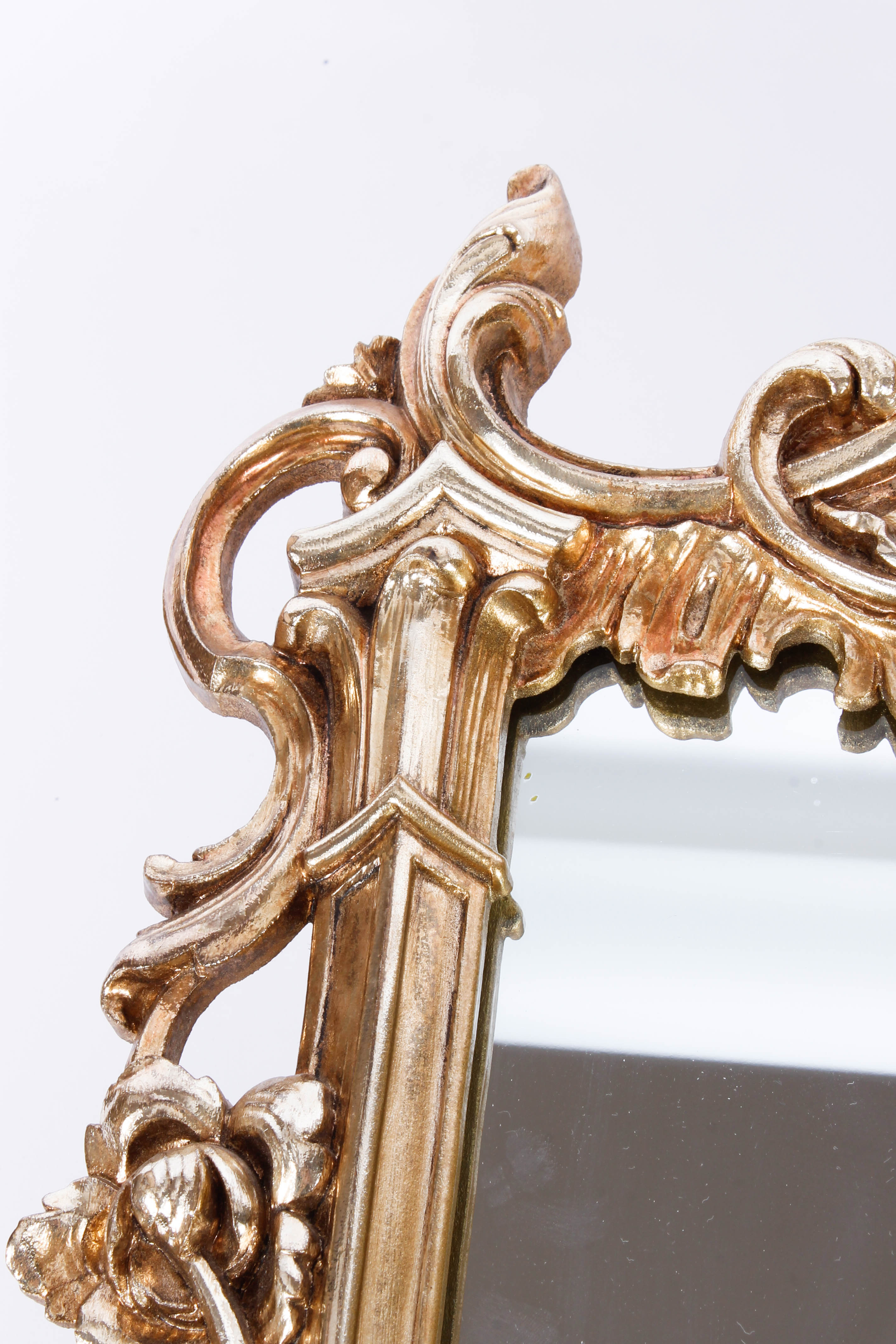 Gold Tone Wooden Wall Mirror