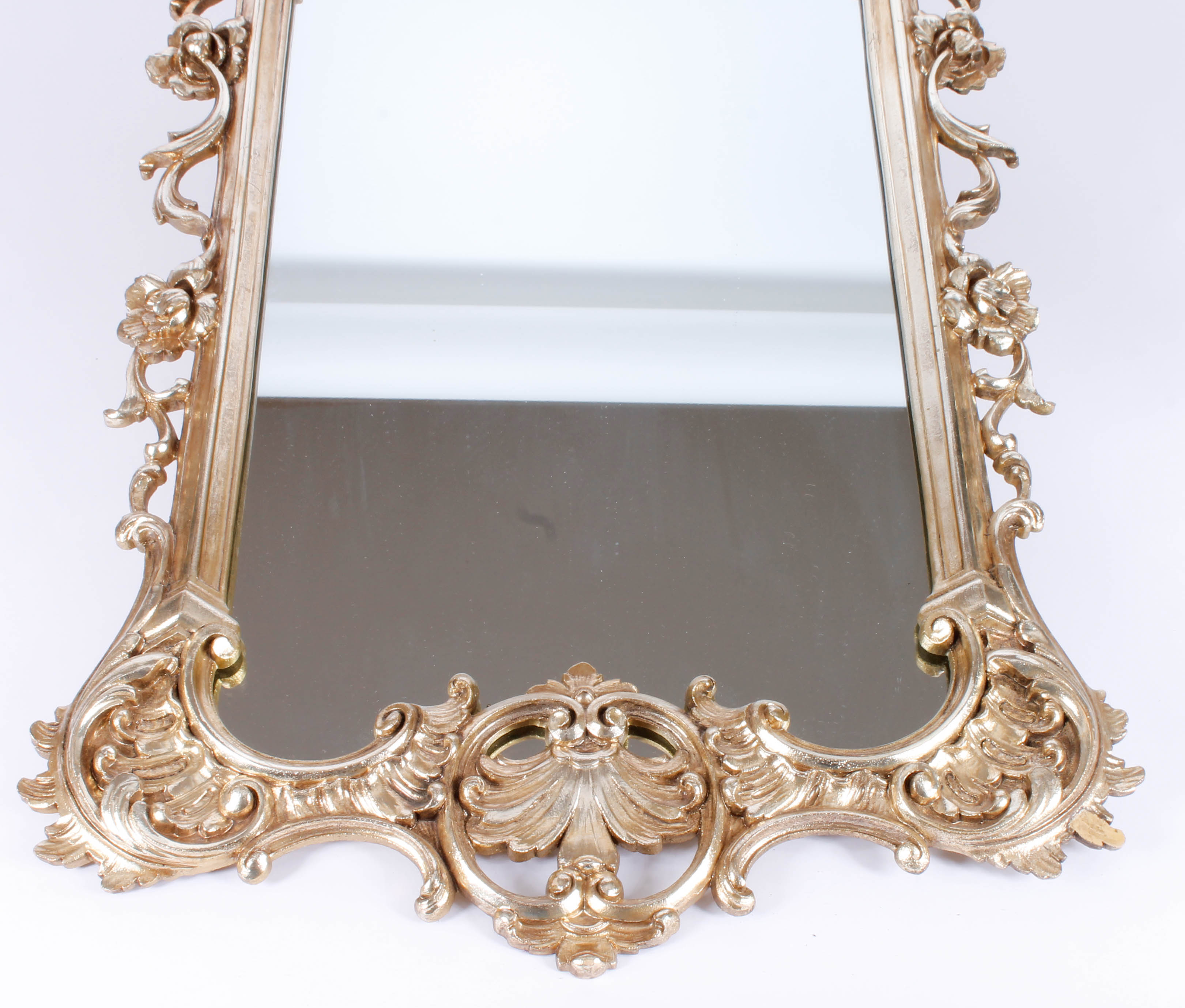 Gold Tone Wooden Wall Mirror