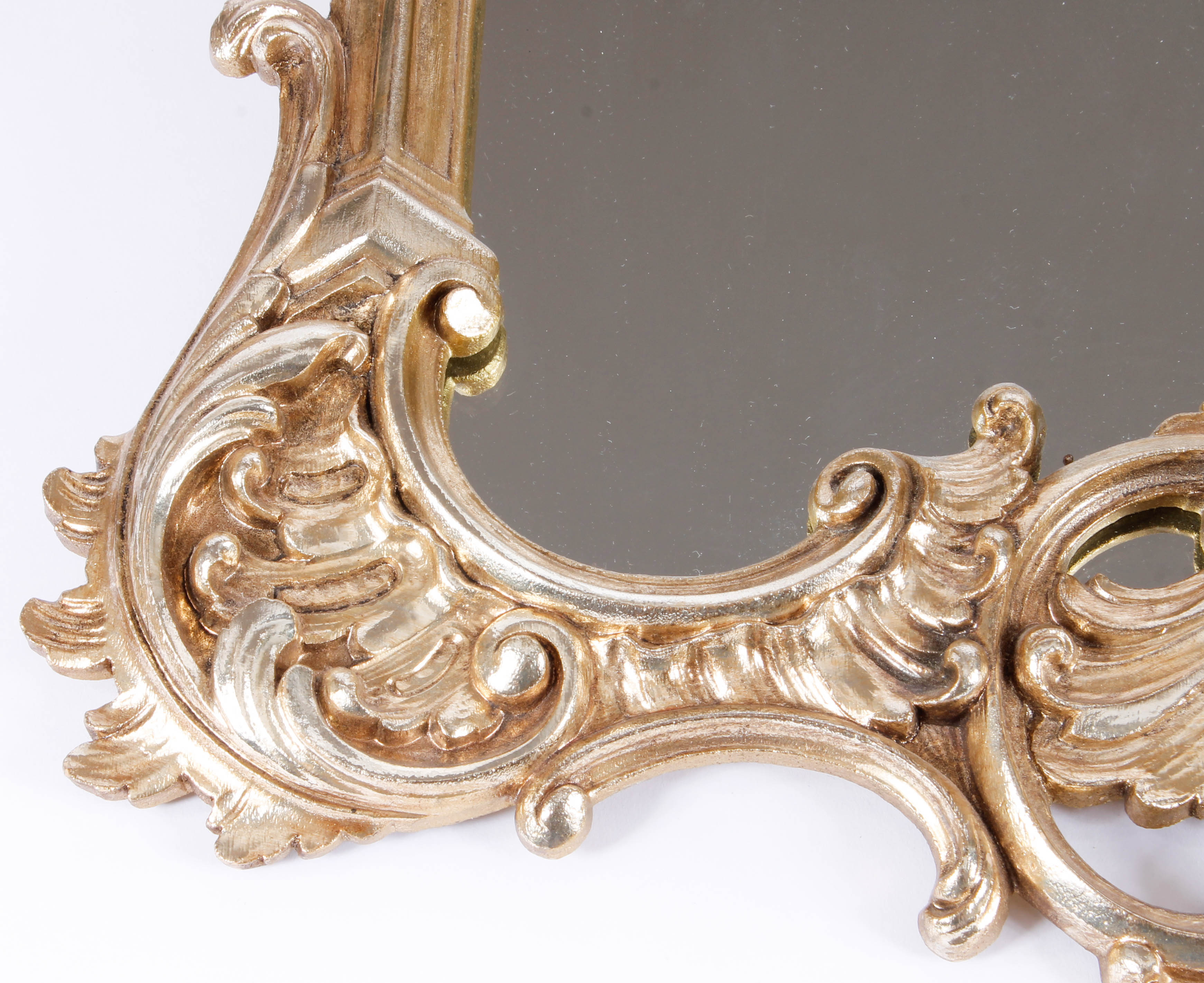 Gold Tone Wooden Wall Mirror