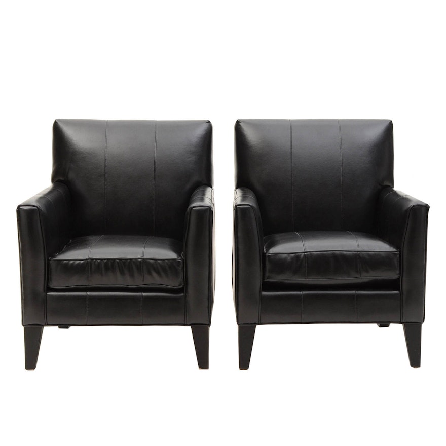 Black Vinyl Club Chairs By American Signature