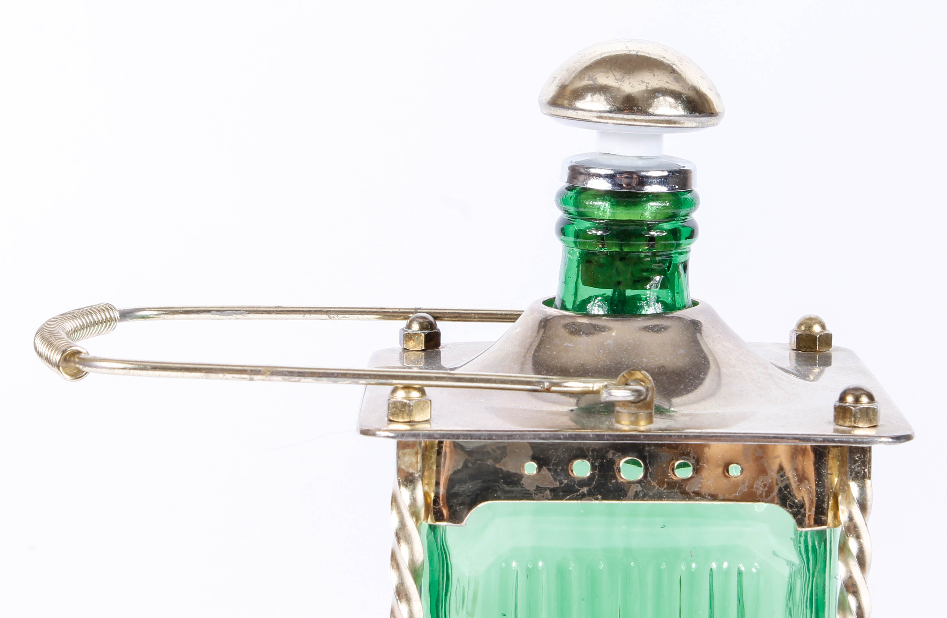 Vintage Brass and Glass Barware