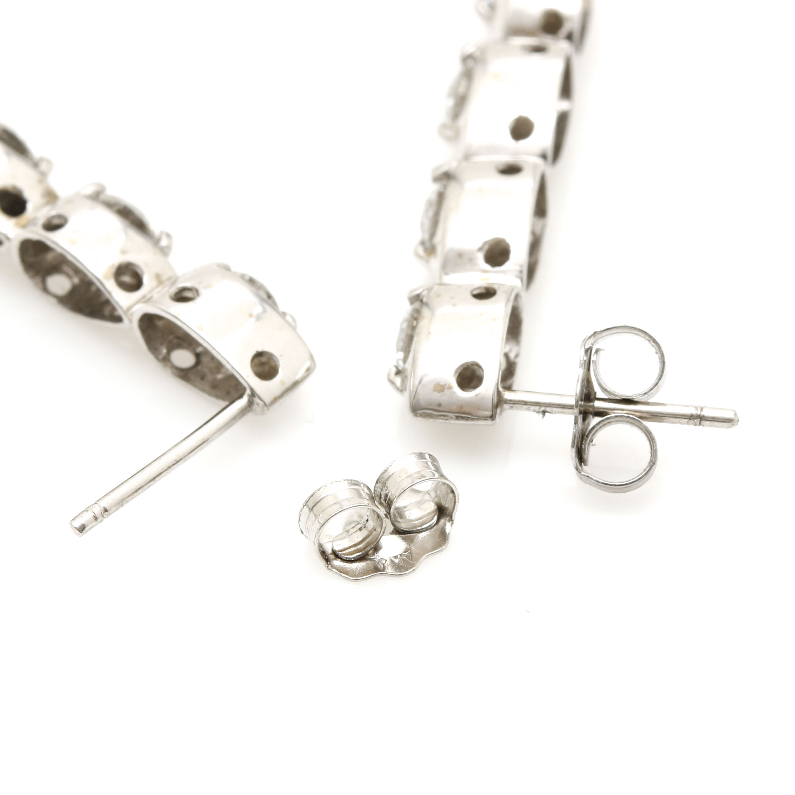 18K and 14K White Gold Diamond Earrings