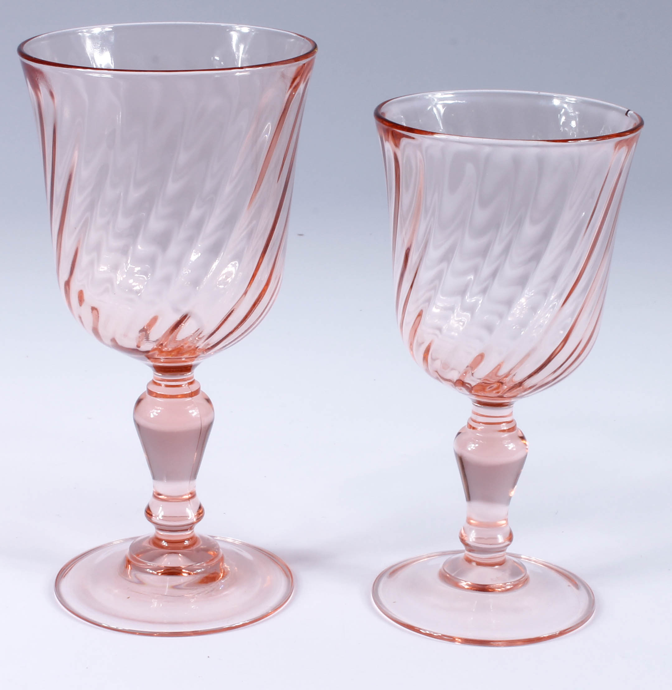 French Rosaline Pink Stemware
