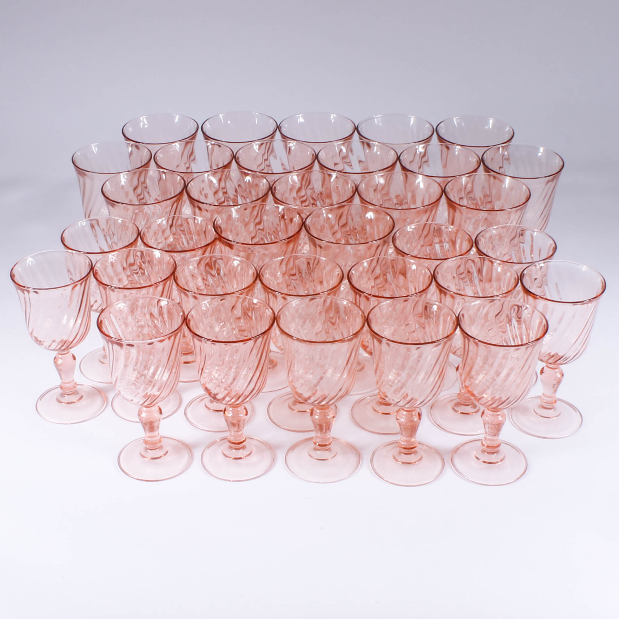 French Rosaline Pink Stemware