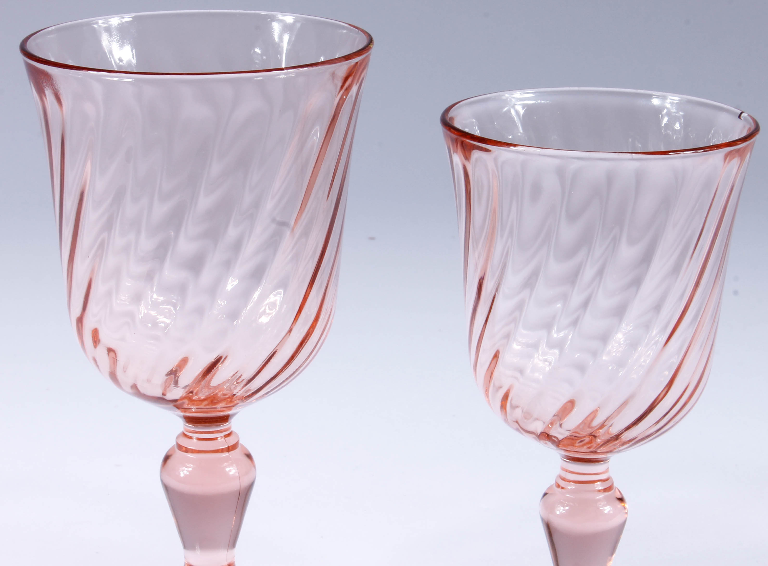 French Rosaline Pink Stemware