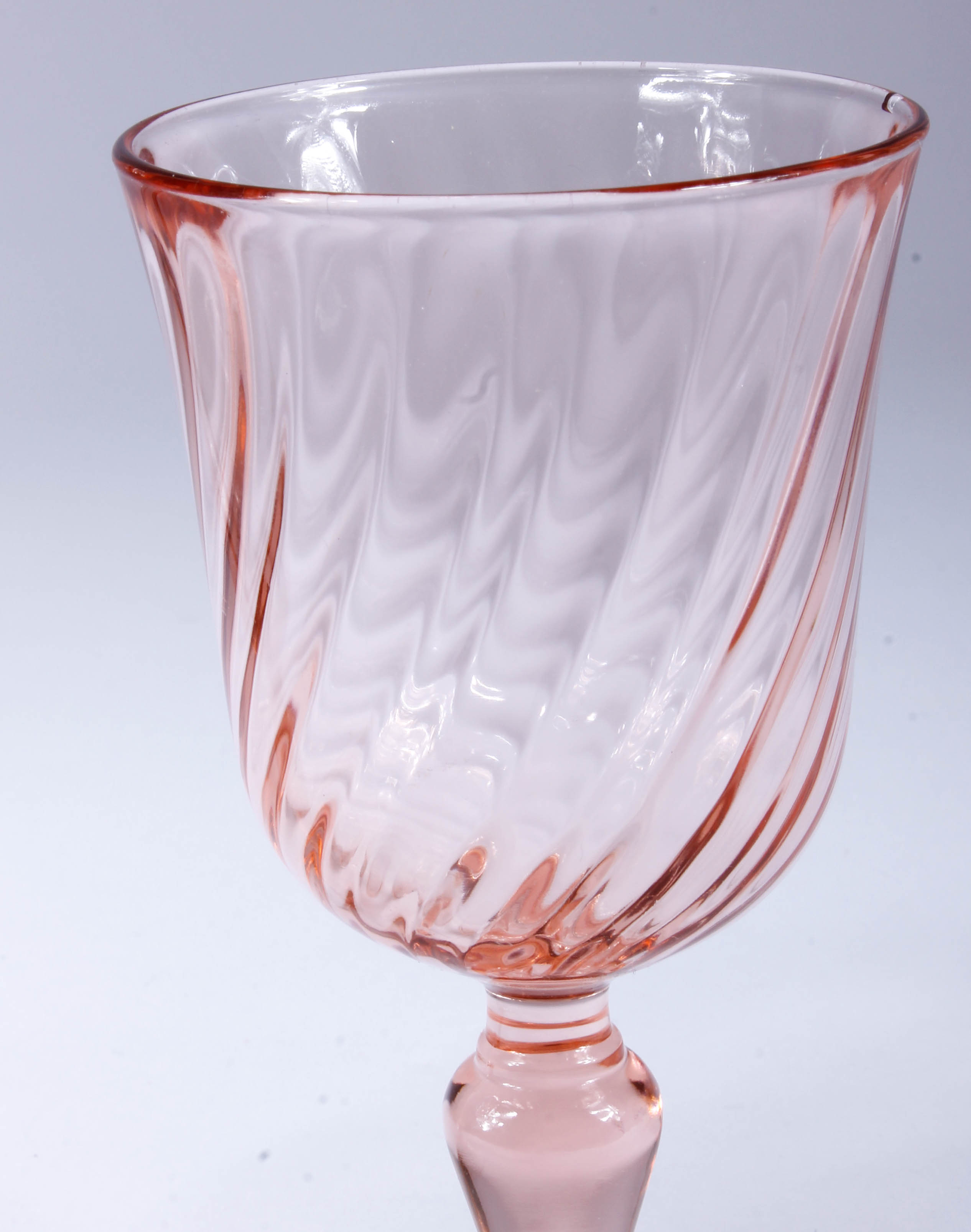 French Rosaline Pink Stemware