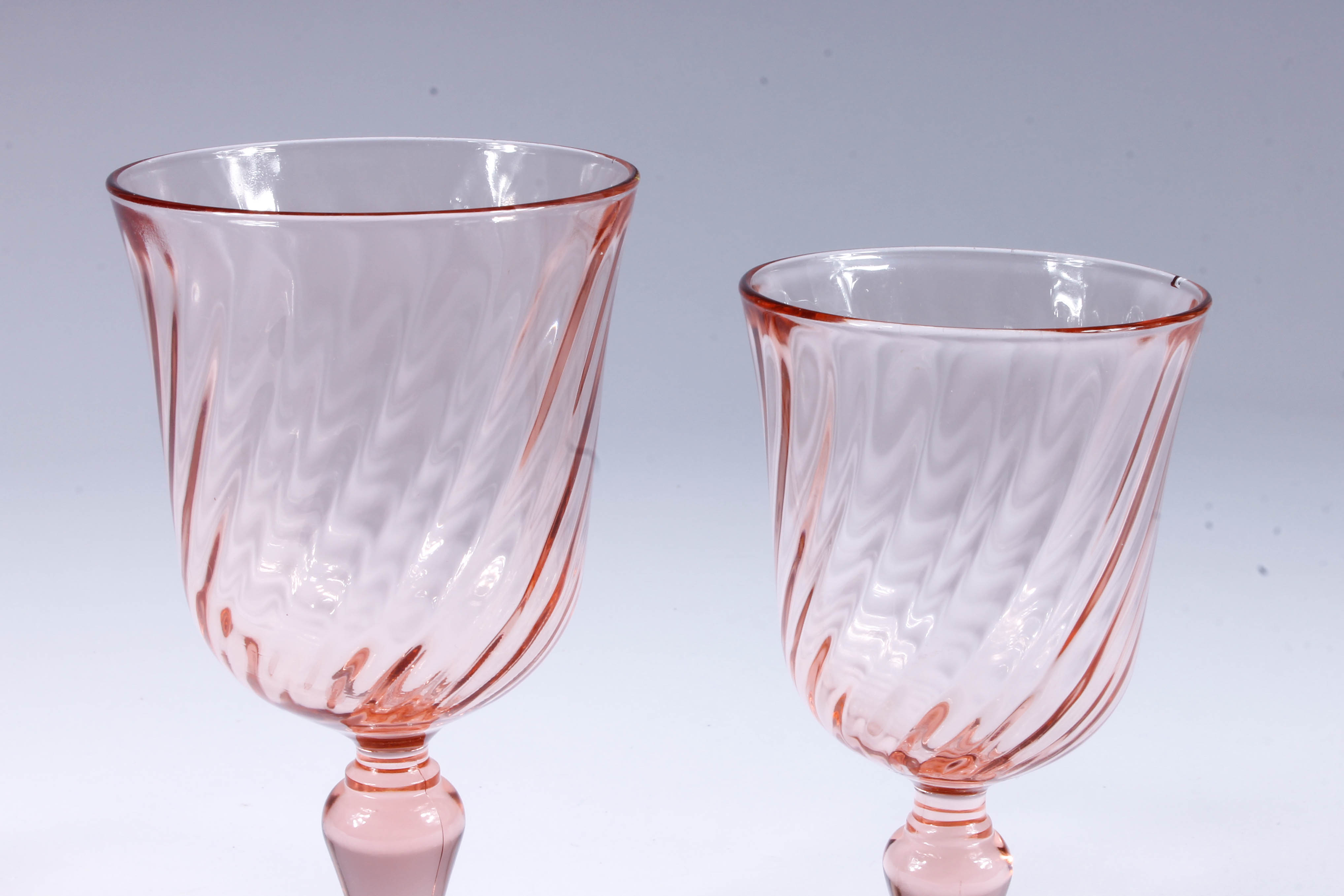 French Rosaline Pink Stemware