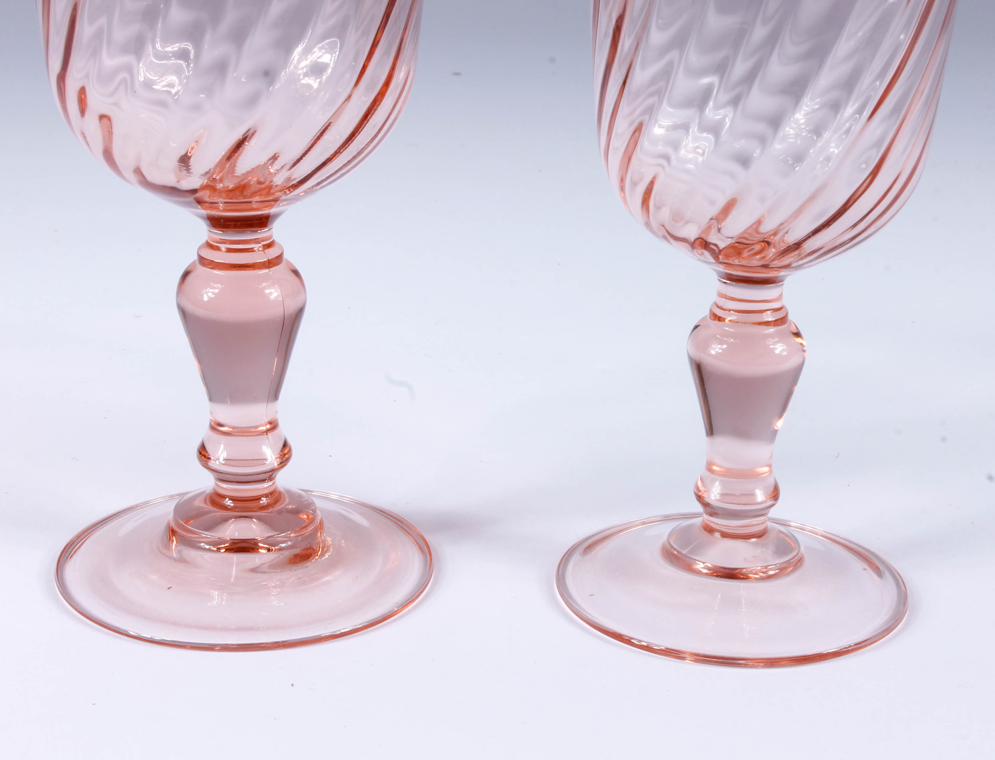 French Rosaline Pink Stemware