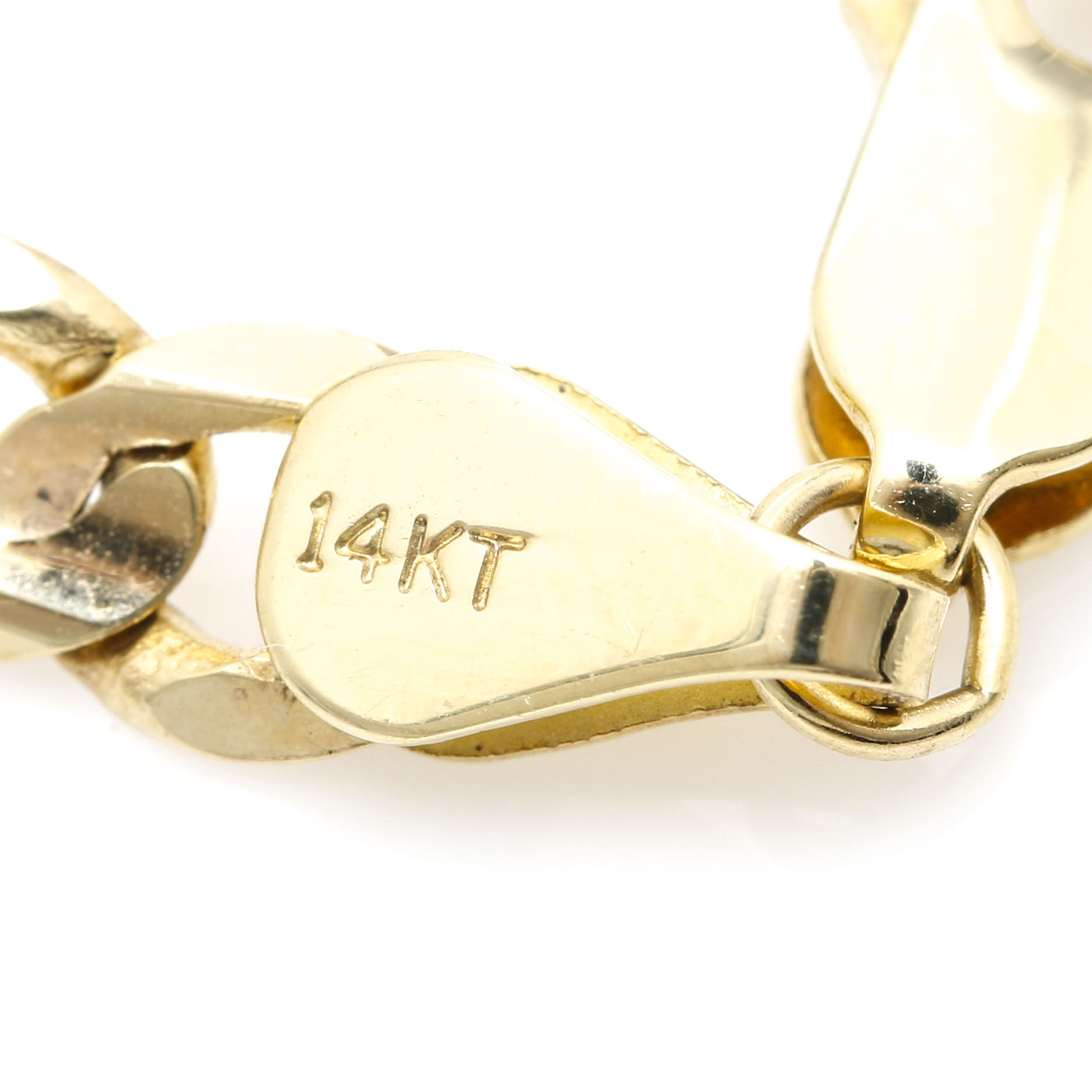 14K Yellow Gold Curb Chain Bracelet