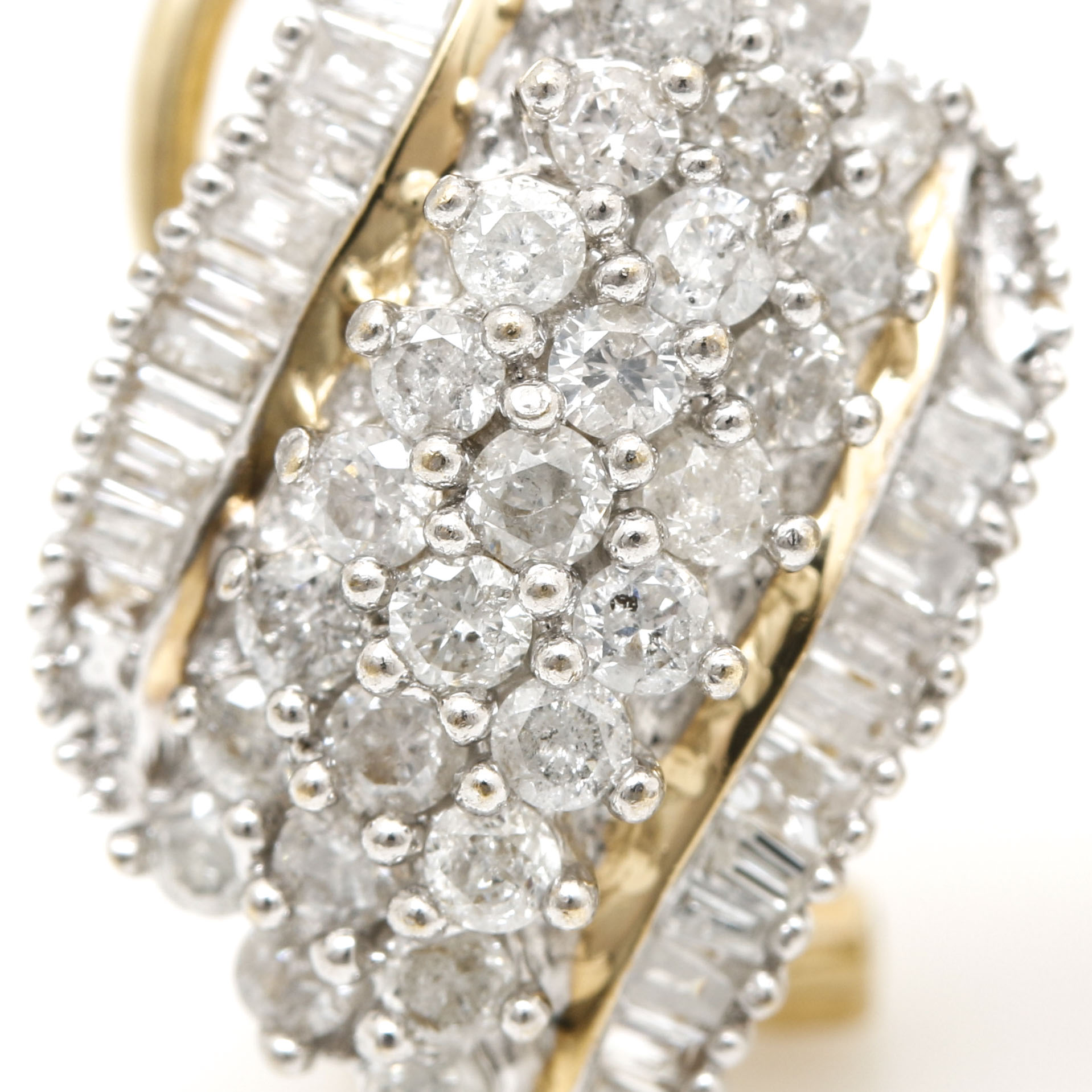 10K Yellow Gold 1.71 CTW Diamond Stud Earrings