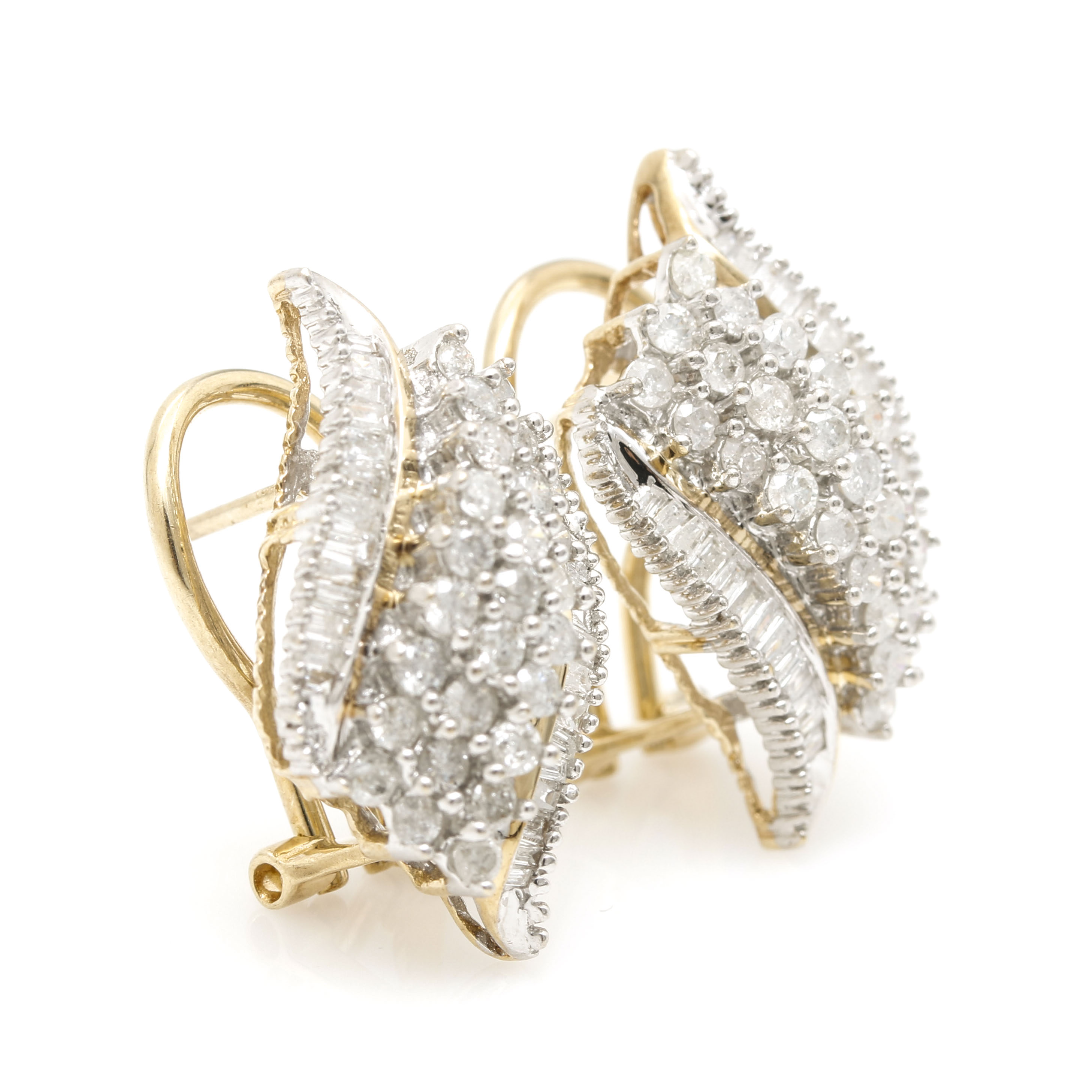 10K Yellow Gold 1.71 CTW Diamond Stud Earrings