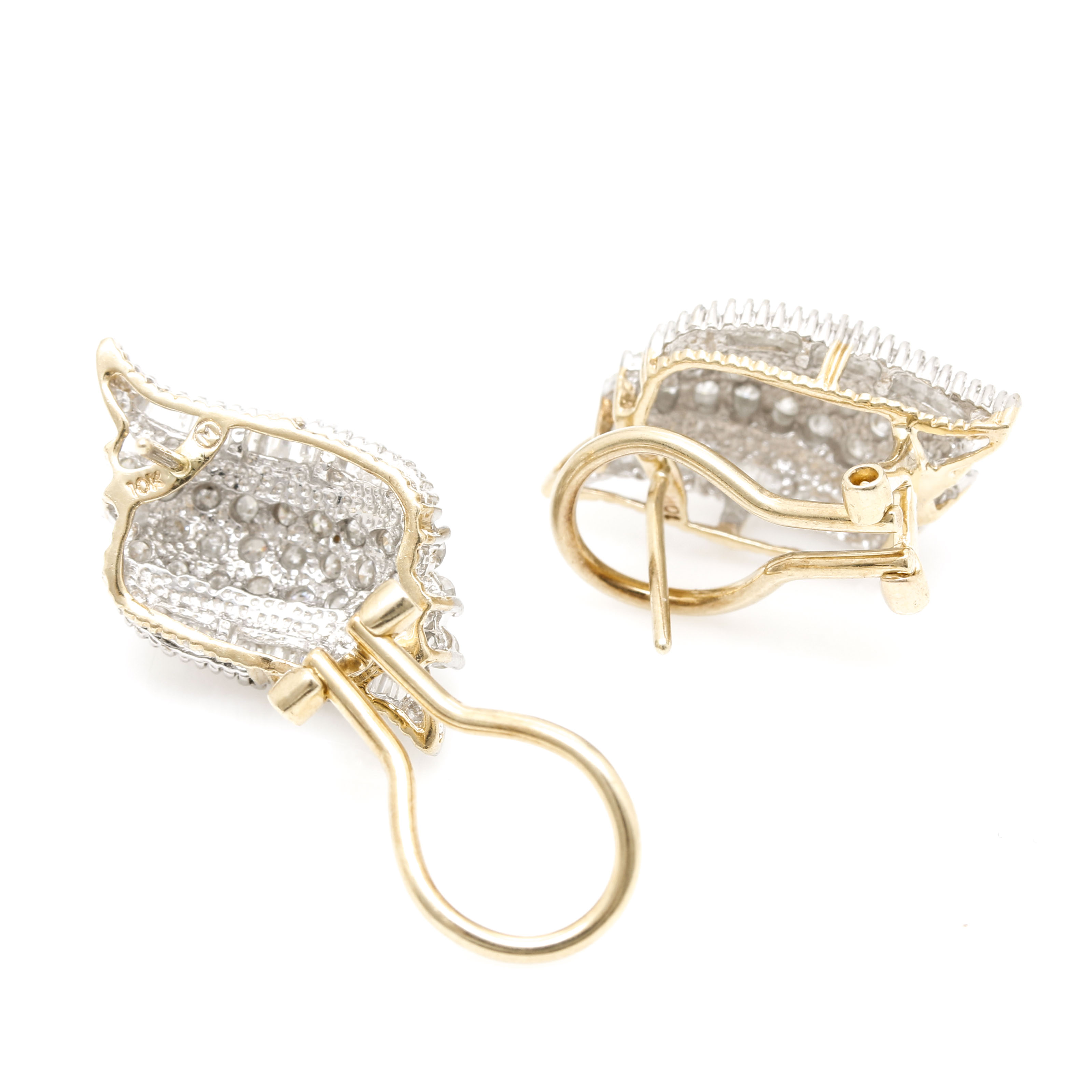 10K Yellow Gold 1.71 CTW Diamond Stud Earrings