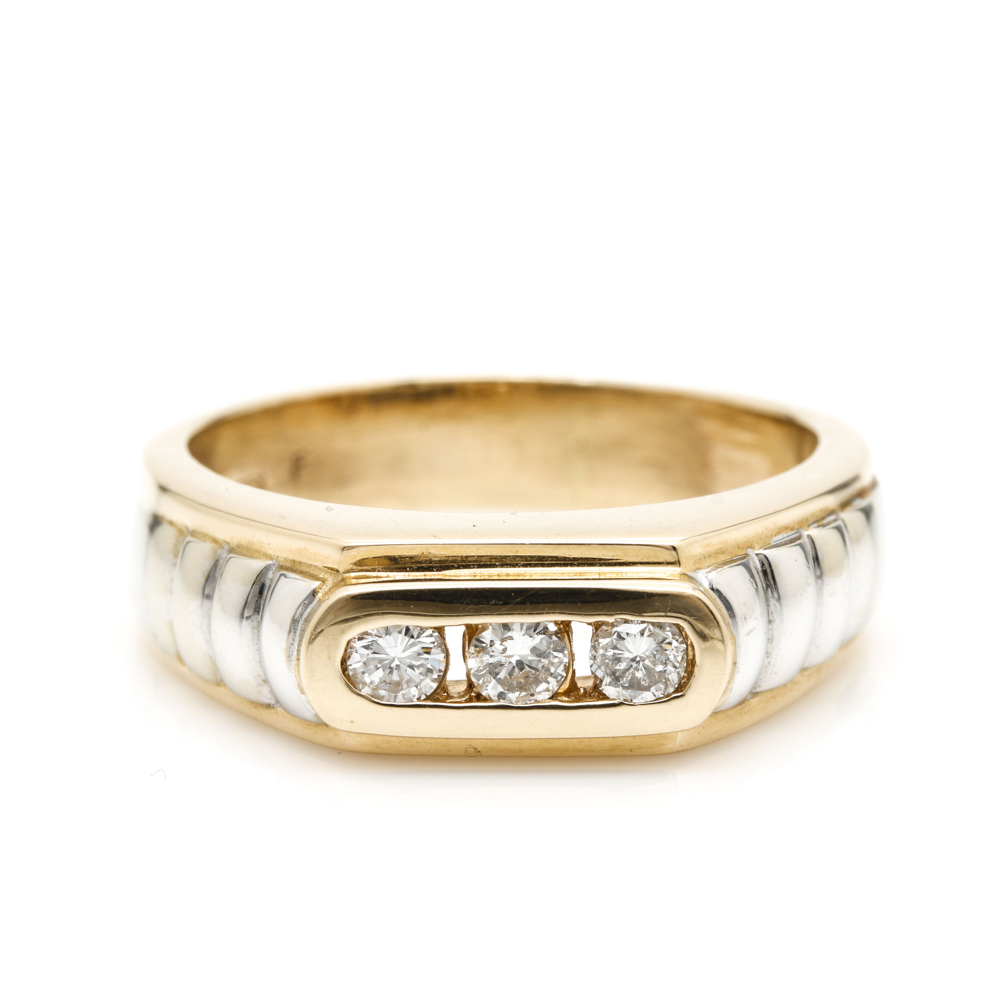 14K Two Tone Gold Diamond Ring