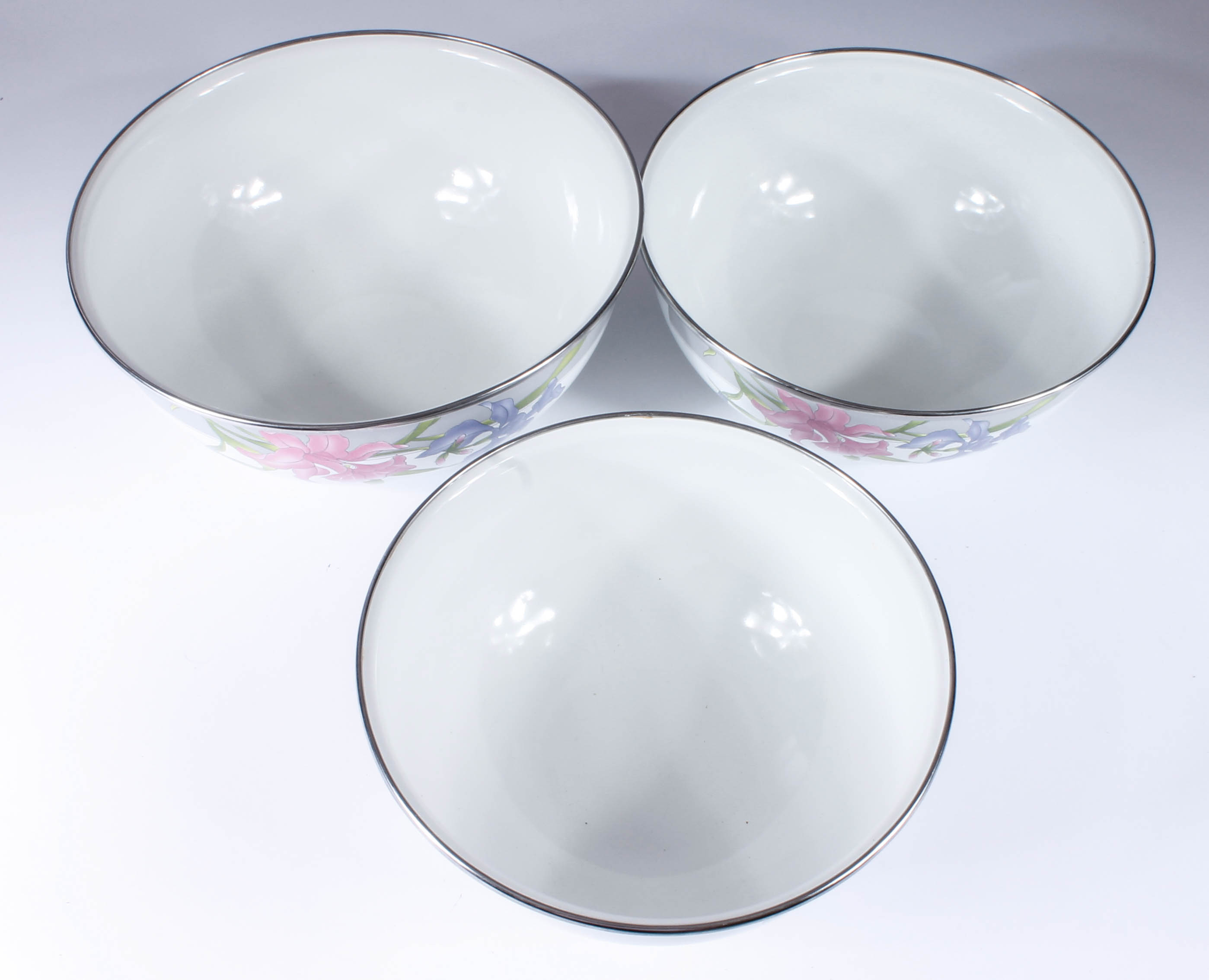 Collection of Metal and Enameled Floral Cookware