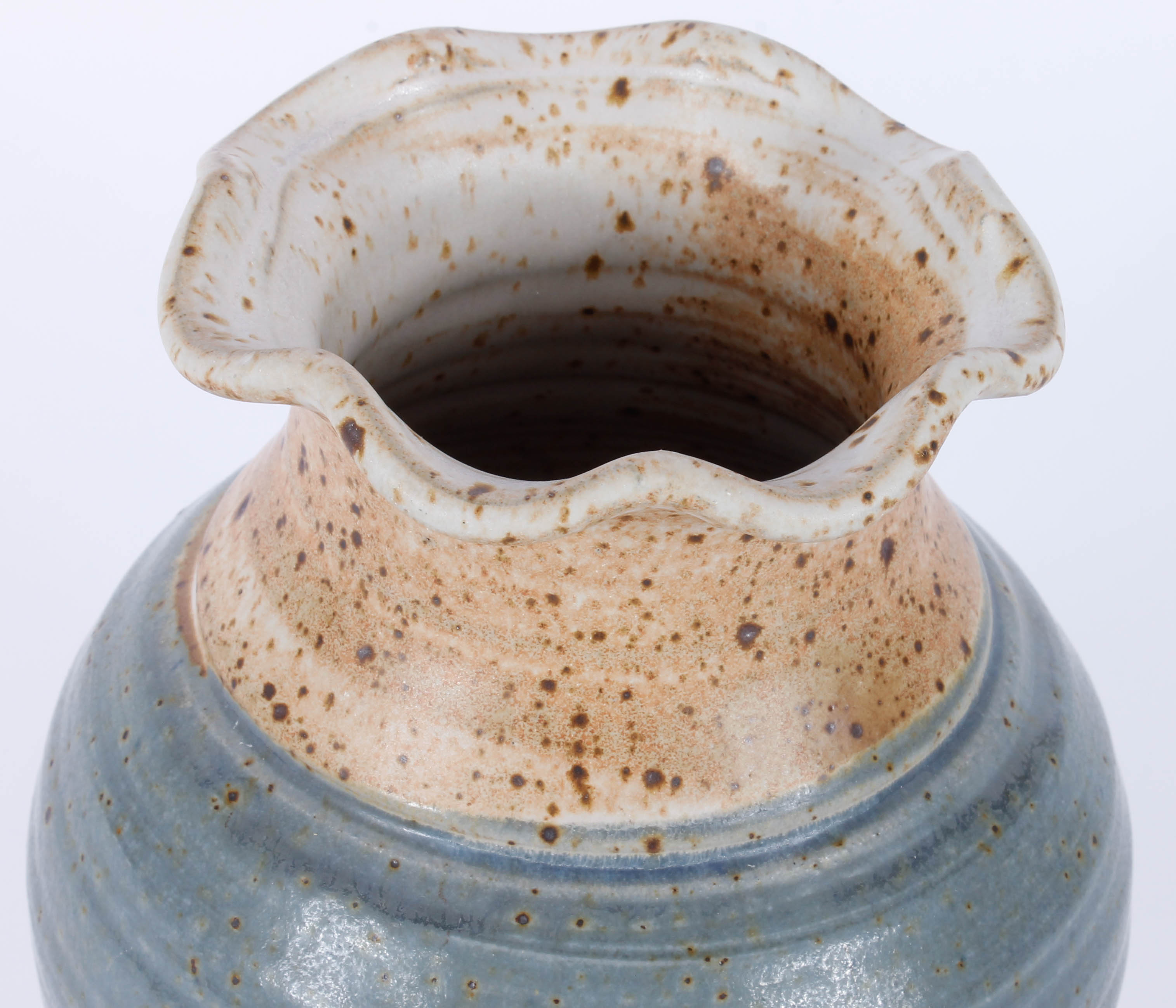 Generous Assortment of Speckled Blue Stoneware