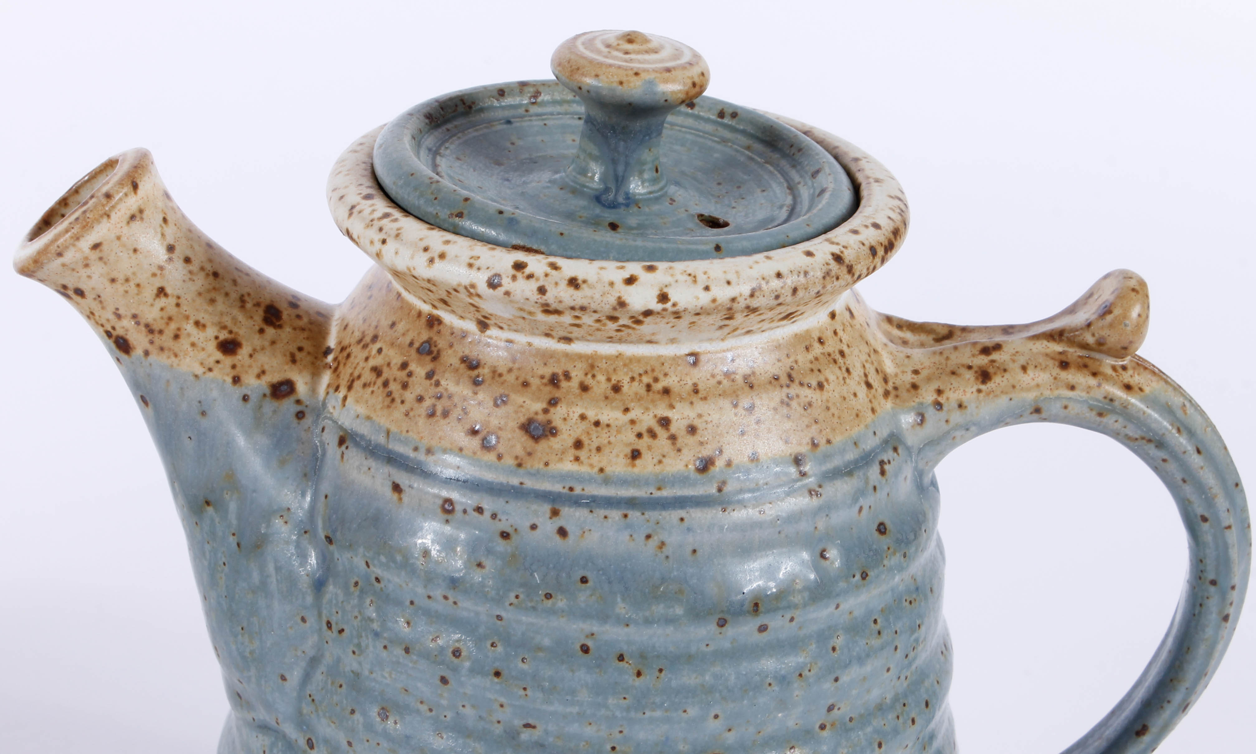 Generous Assortment of Speckled Blue Stoneware