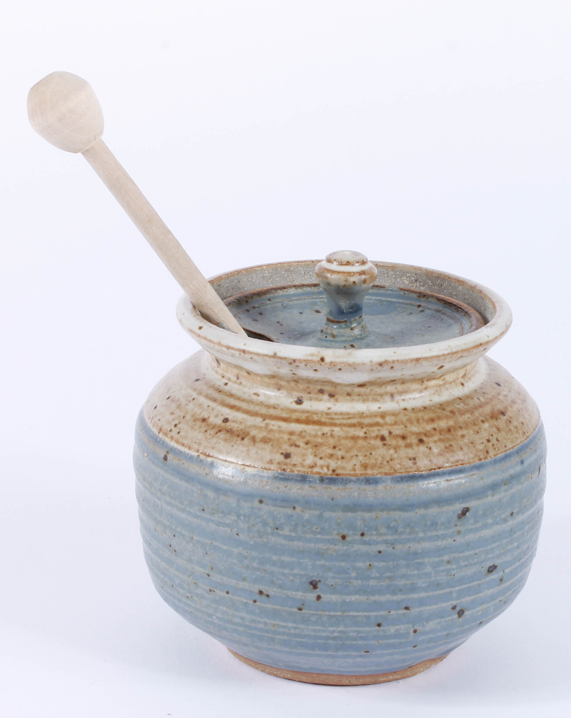 Generous Assortment of Speckled Blue Stoneware