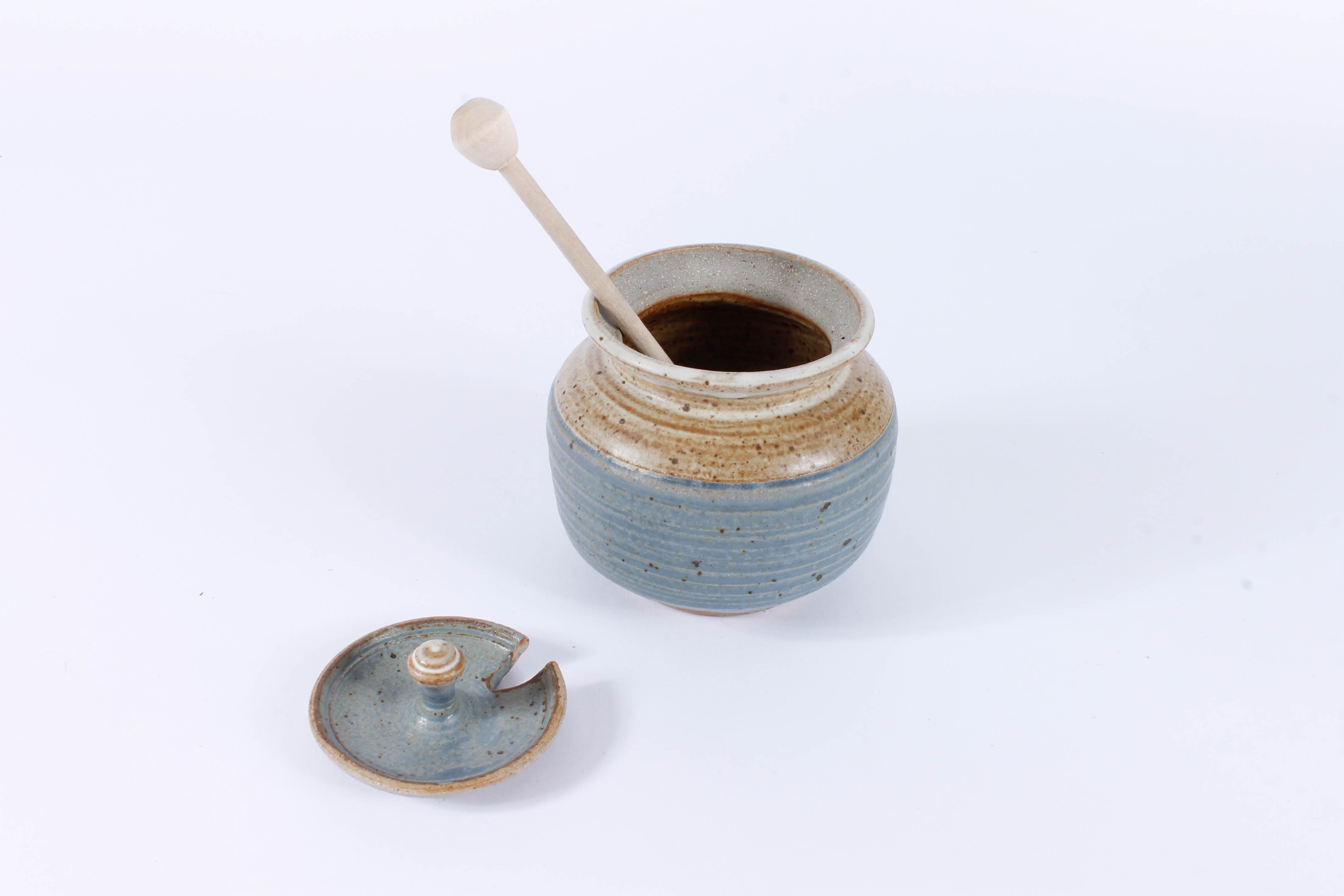 Generous Assortment of Speckled Blue Stoneware