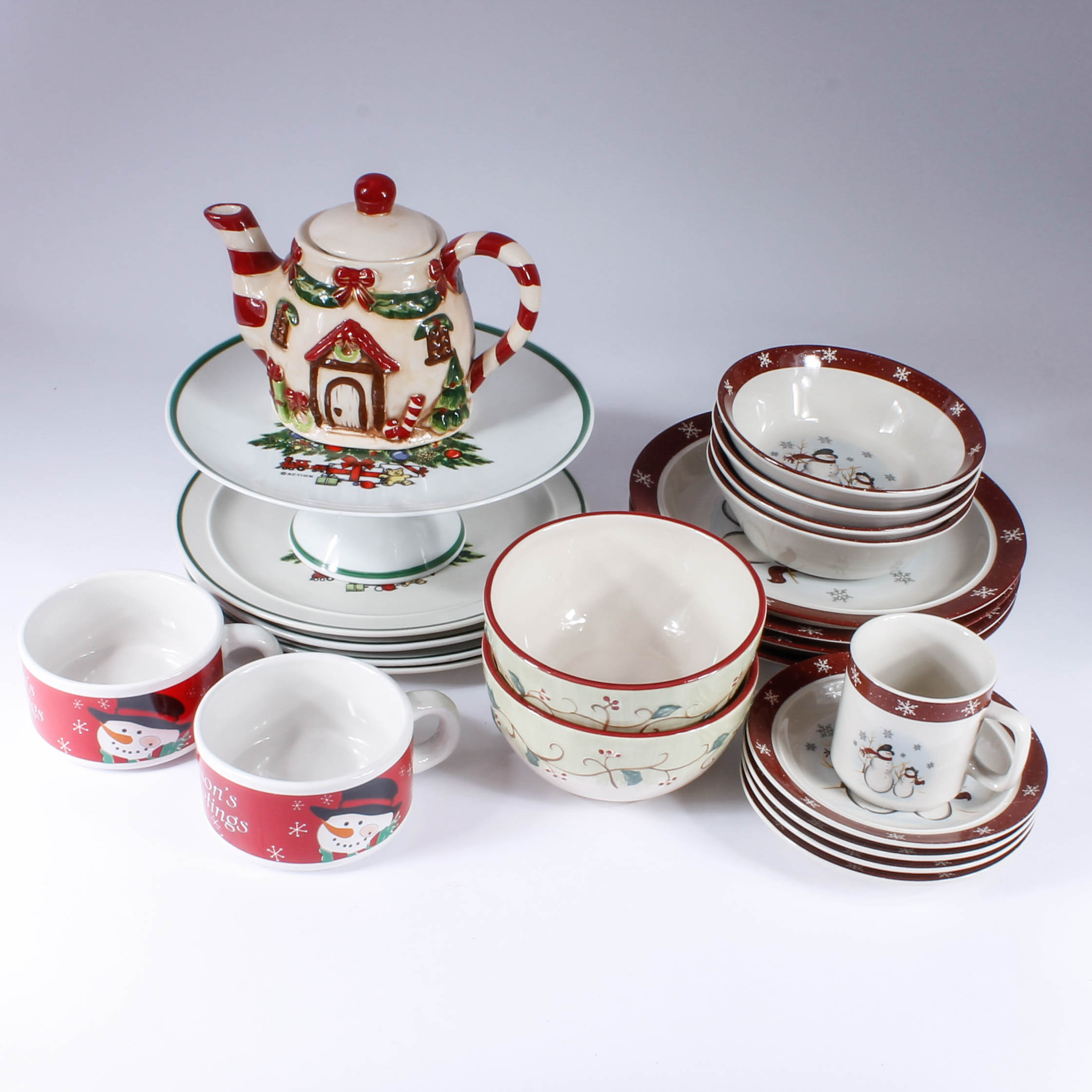 Assortment of Christmas Tableware
